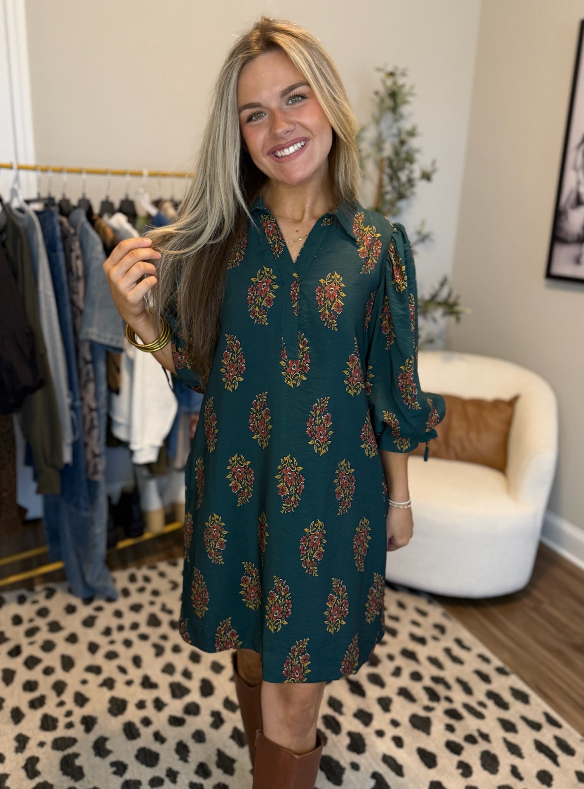 Forest Green & Feeling Serene Dress