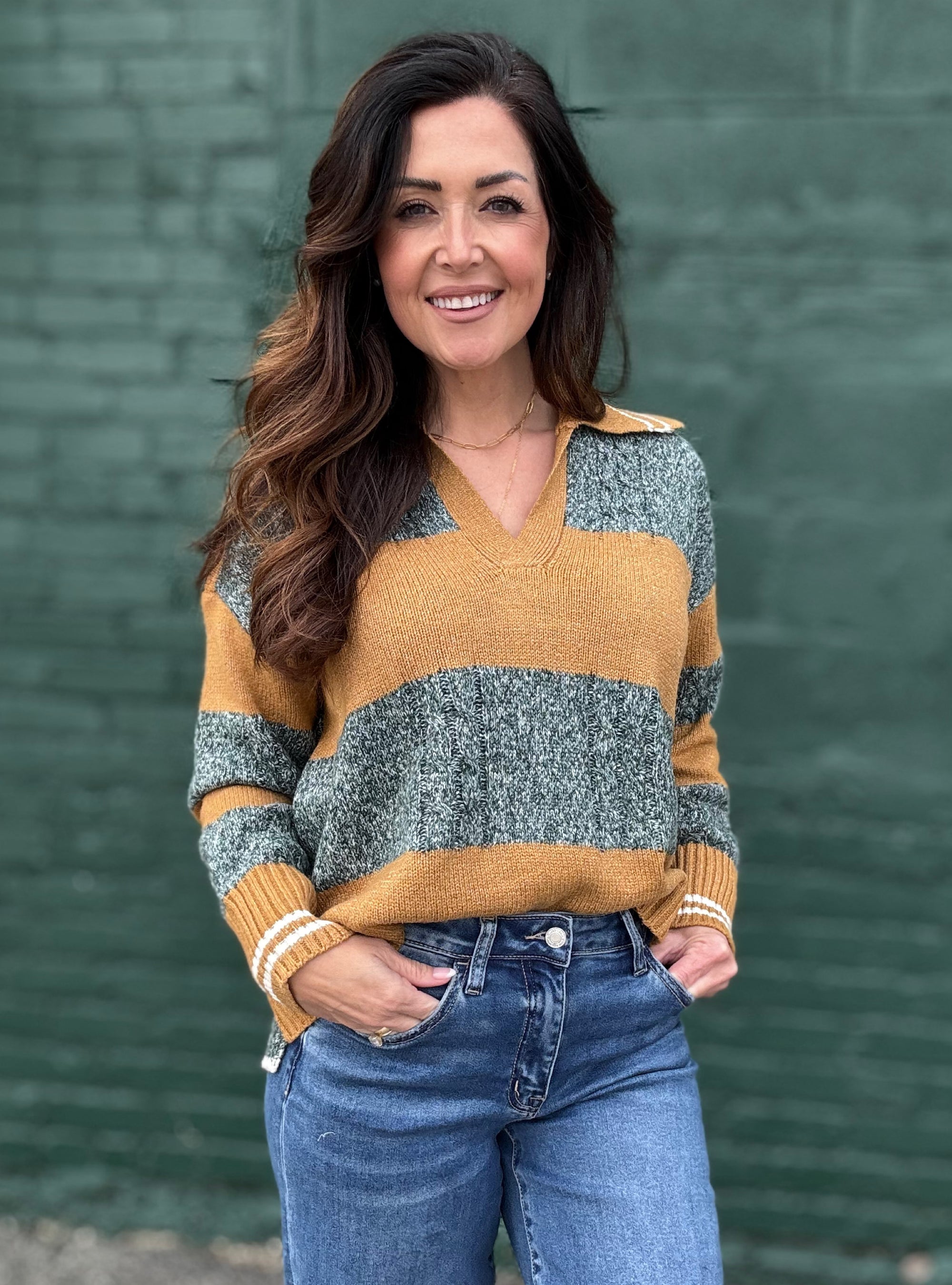 Serving Golden Hour Striped Sweater