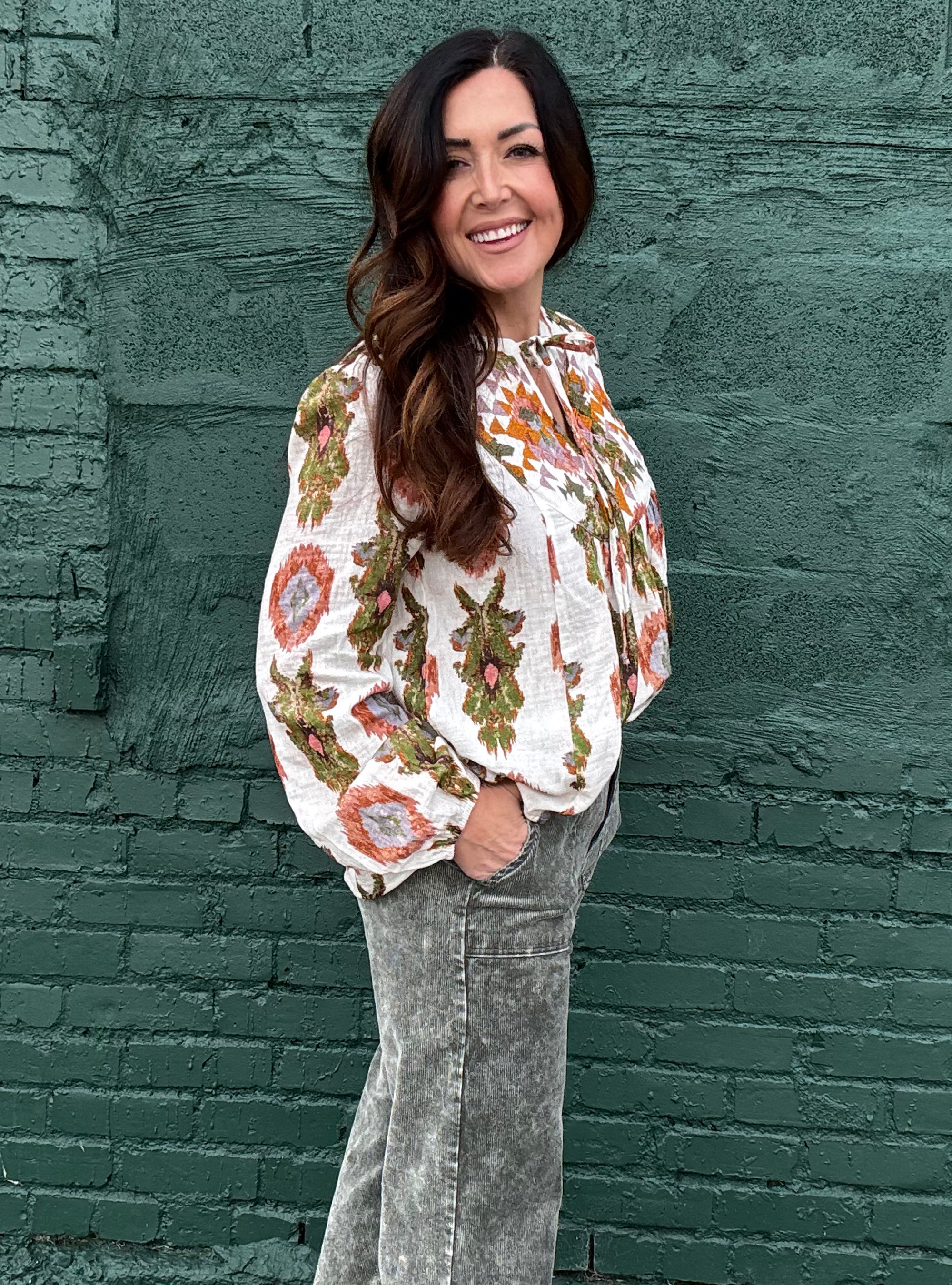 Too Cute To Blend In Peasant Top