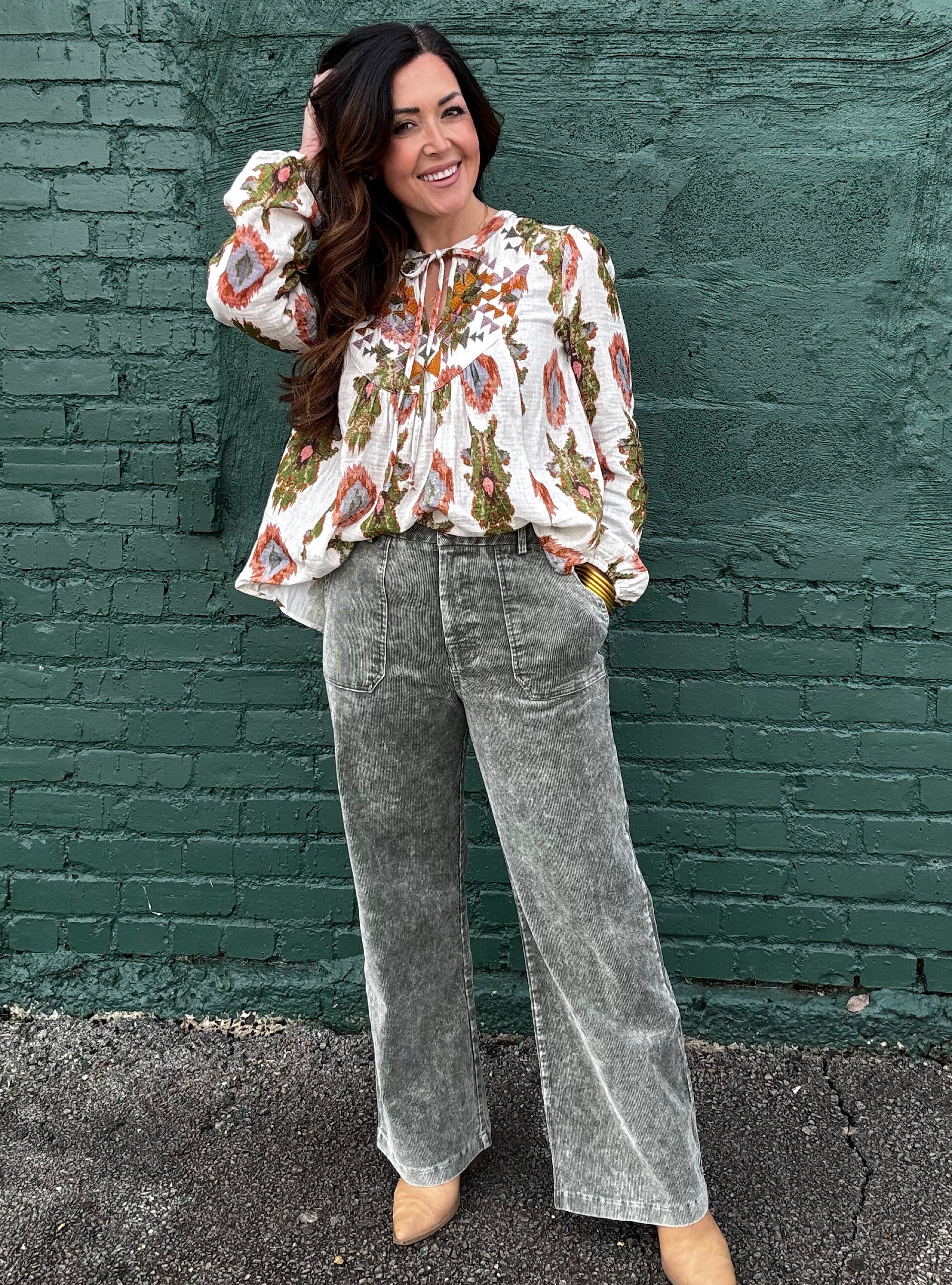 Too Cute To Blend In Peasant Top