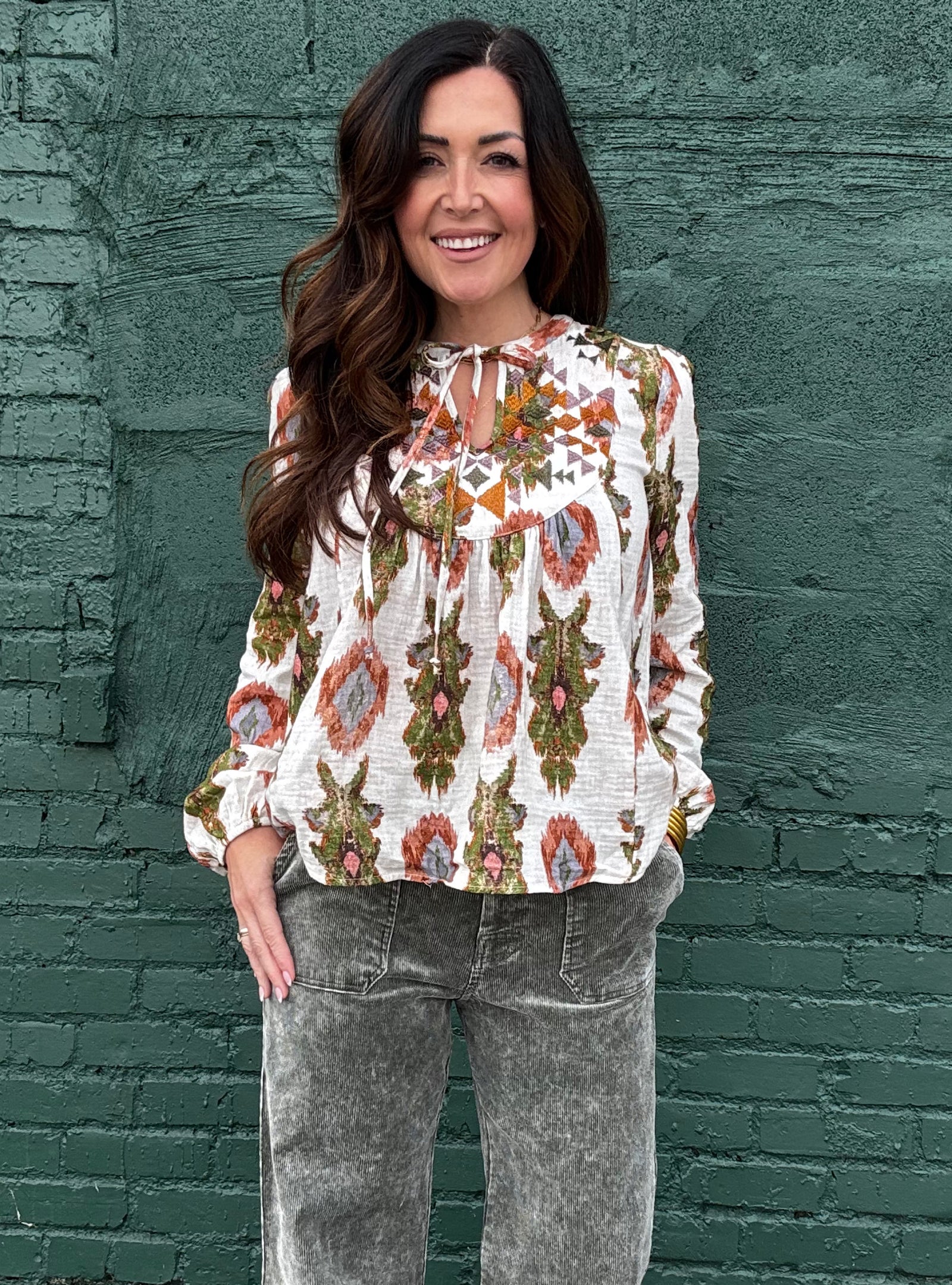 Too Cute To Blend In Peasant Top