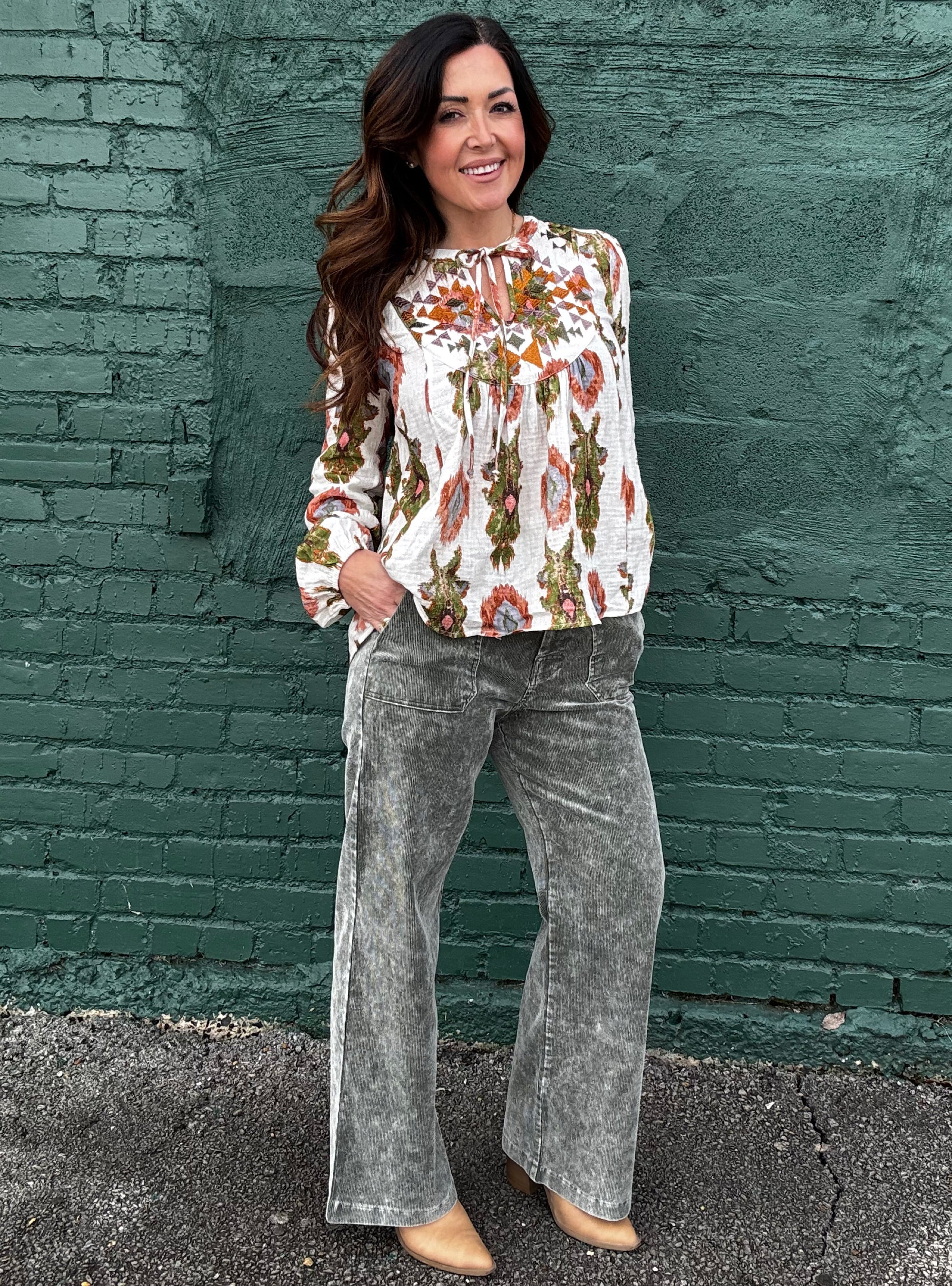 Too Cute To Blend In Peasant Top