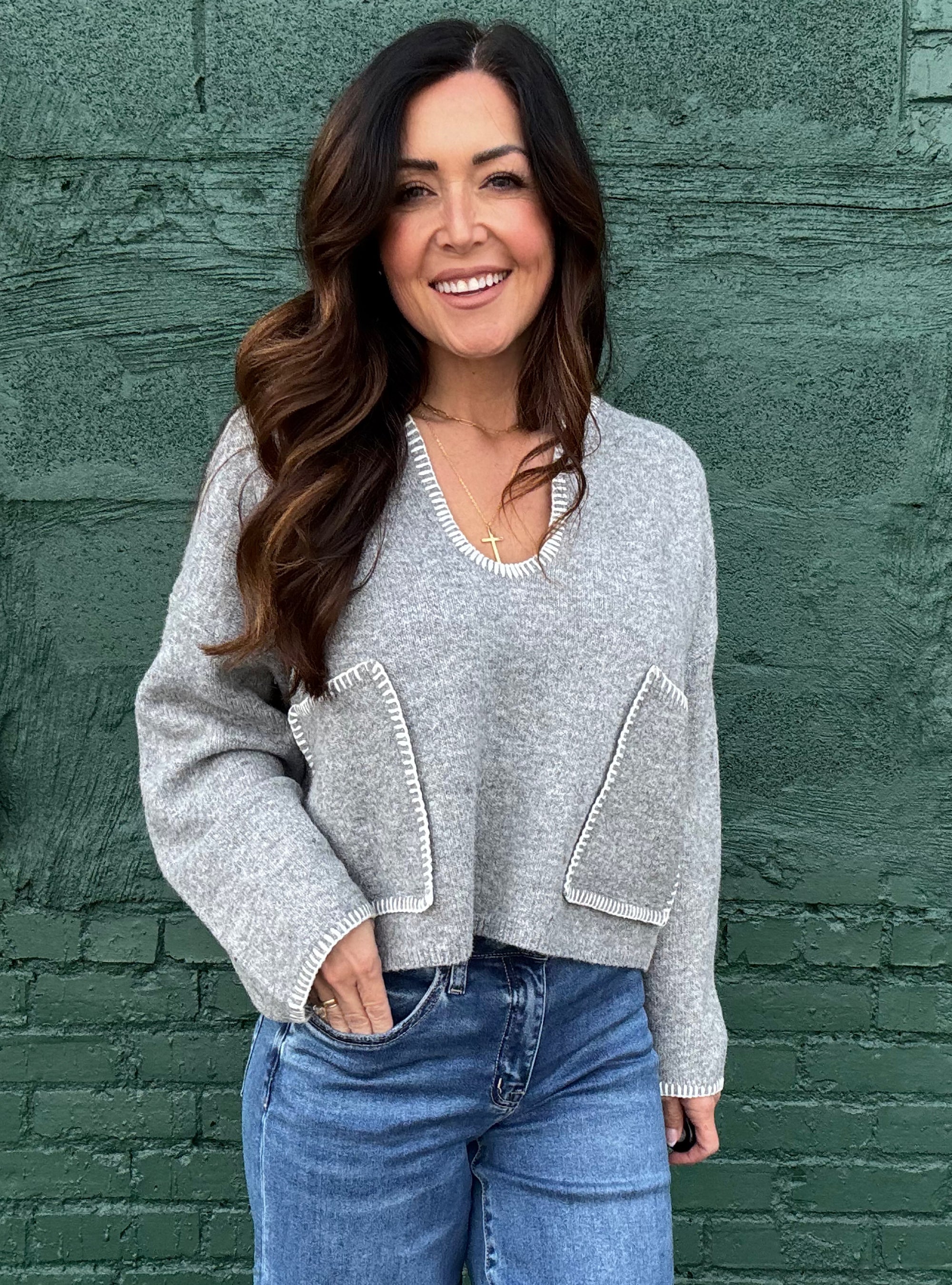 Staying Stitched Together Sweater