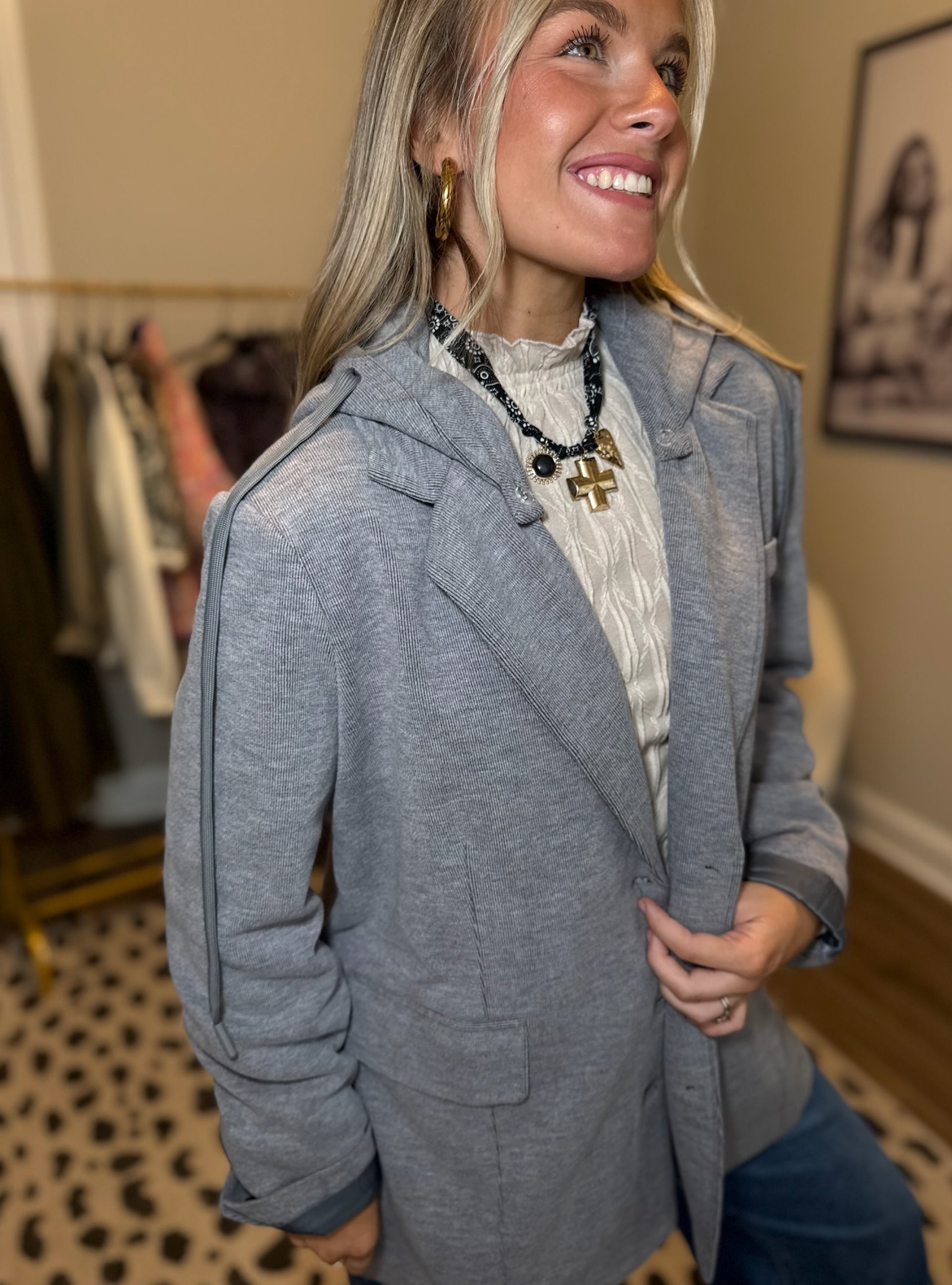 Luxe Comfort Hooded Blazer Jacket