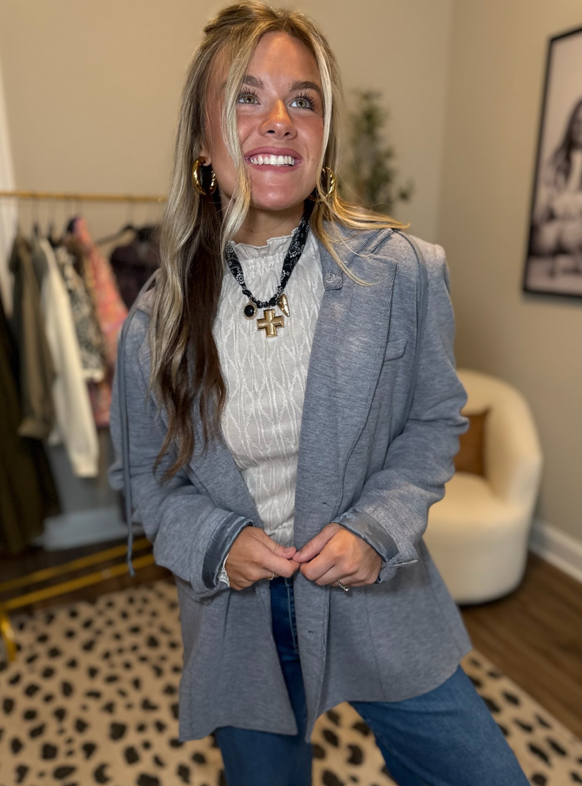 Luxe Comfort Hooded Blazer Jacket