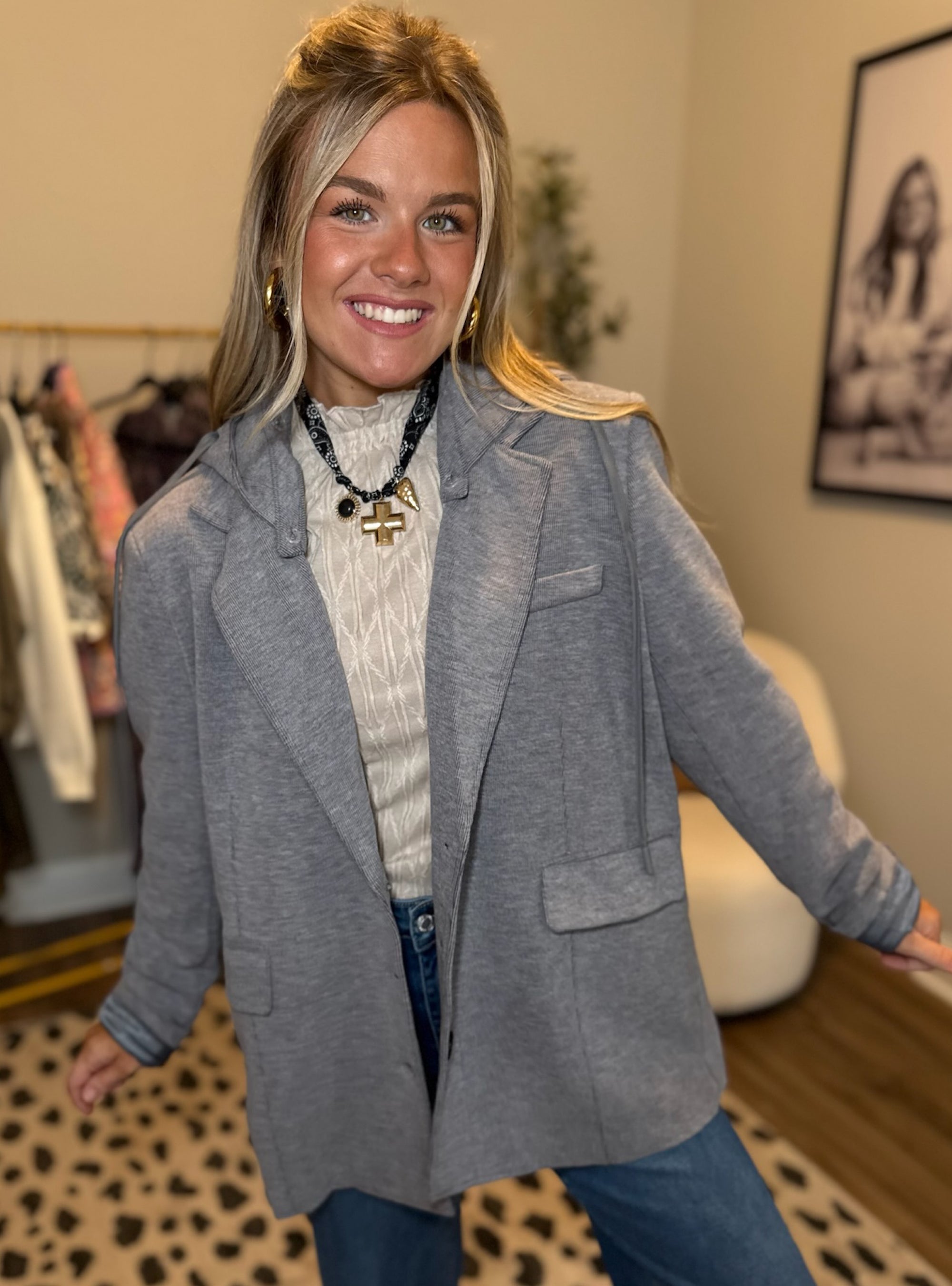 Luxe Comfort Hooded Blazer Jacket