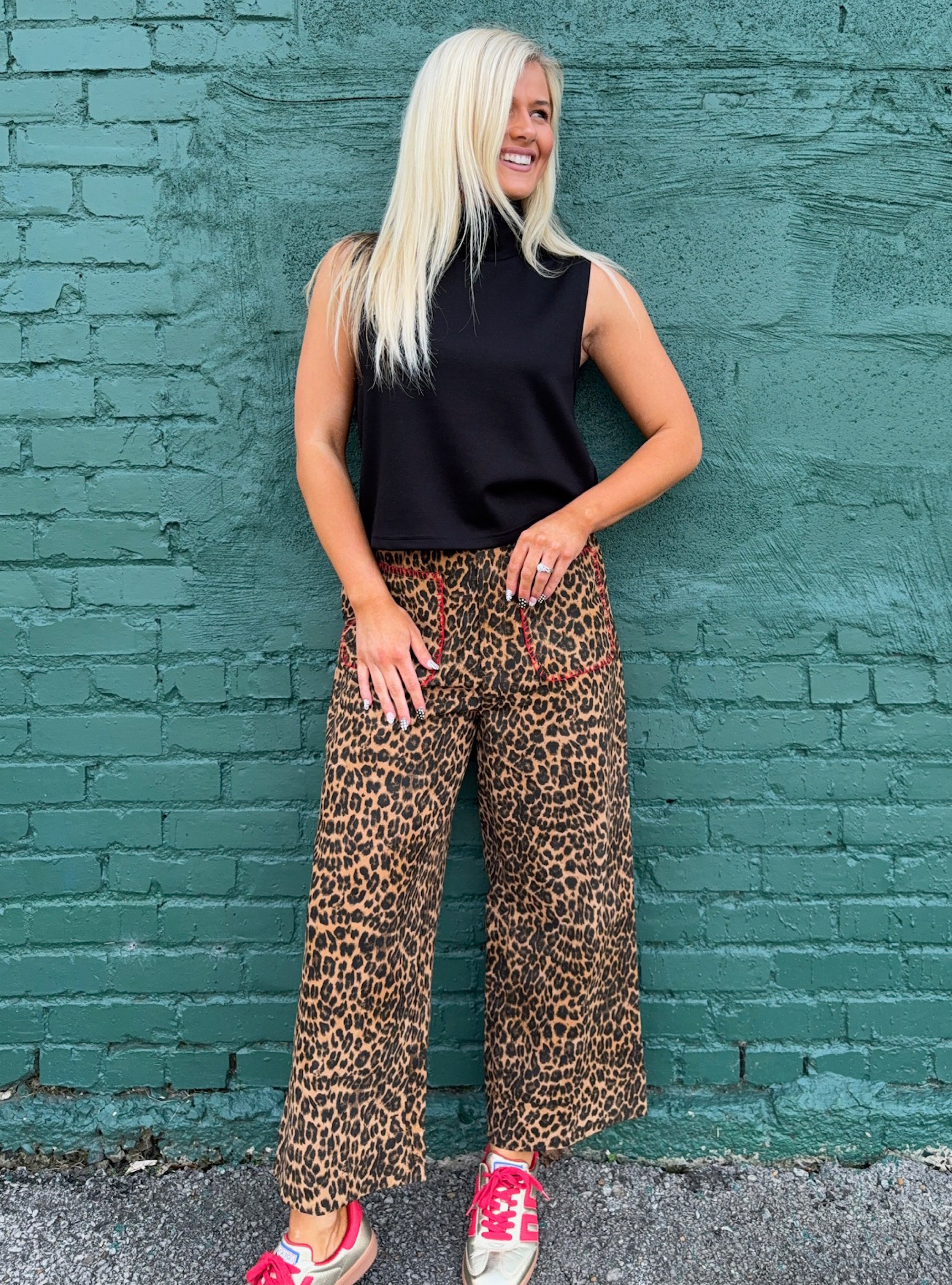 Spotted Looking Fierce Wide Leg Jeans