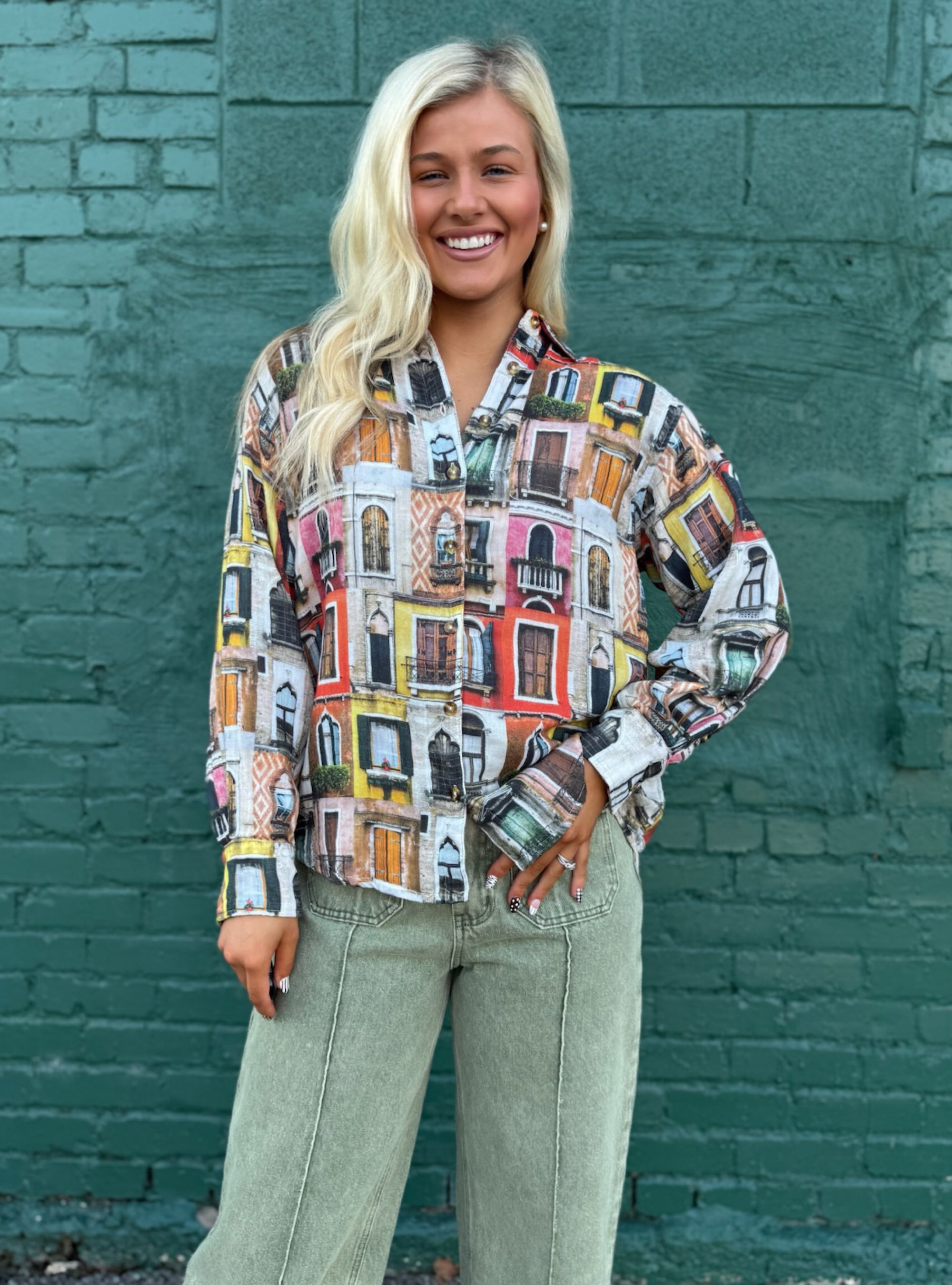 Ivy Jane Window To The World Button-Up Top