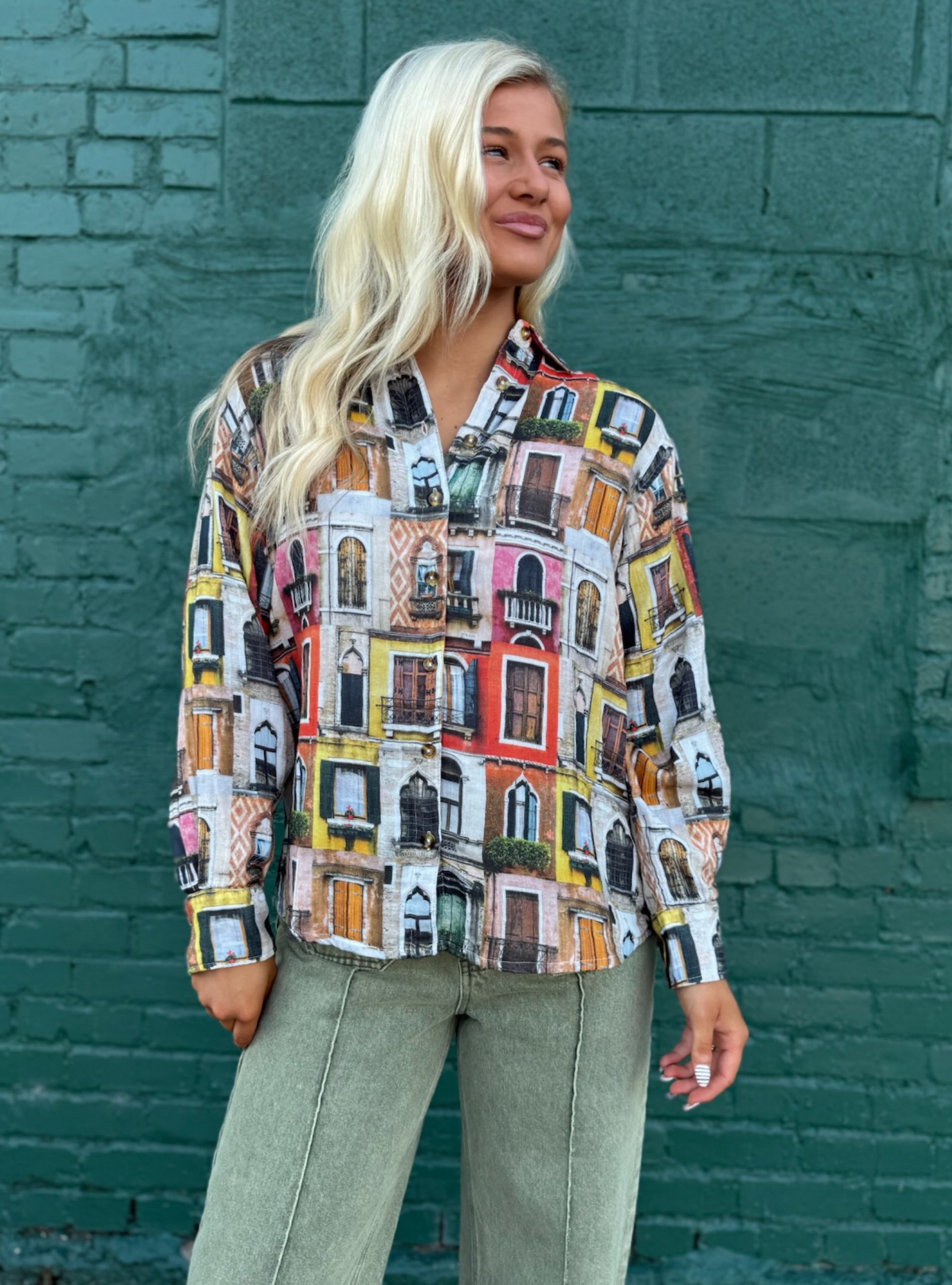 Ivy Jane Window To The World Button-Up Top