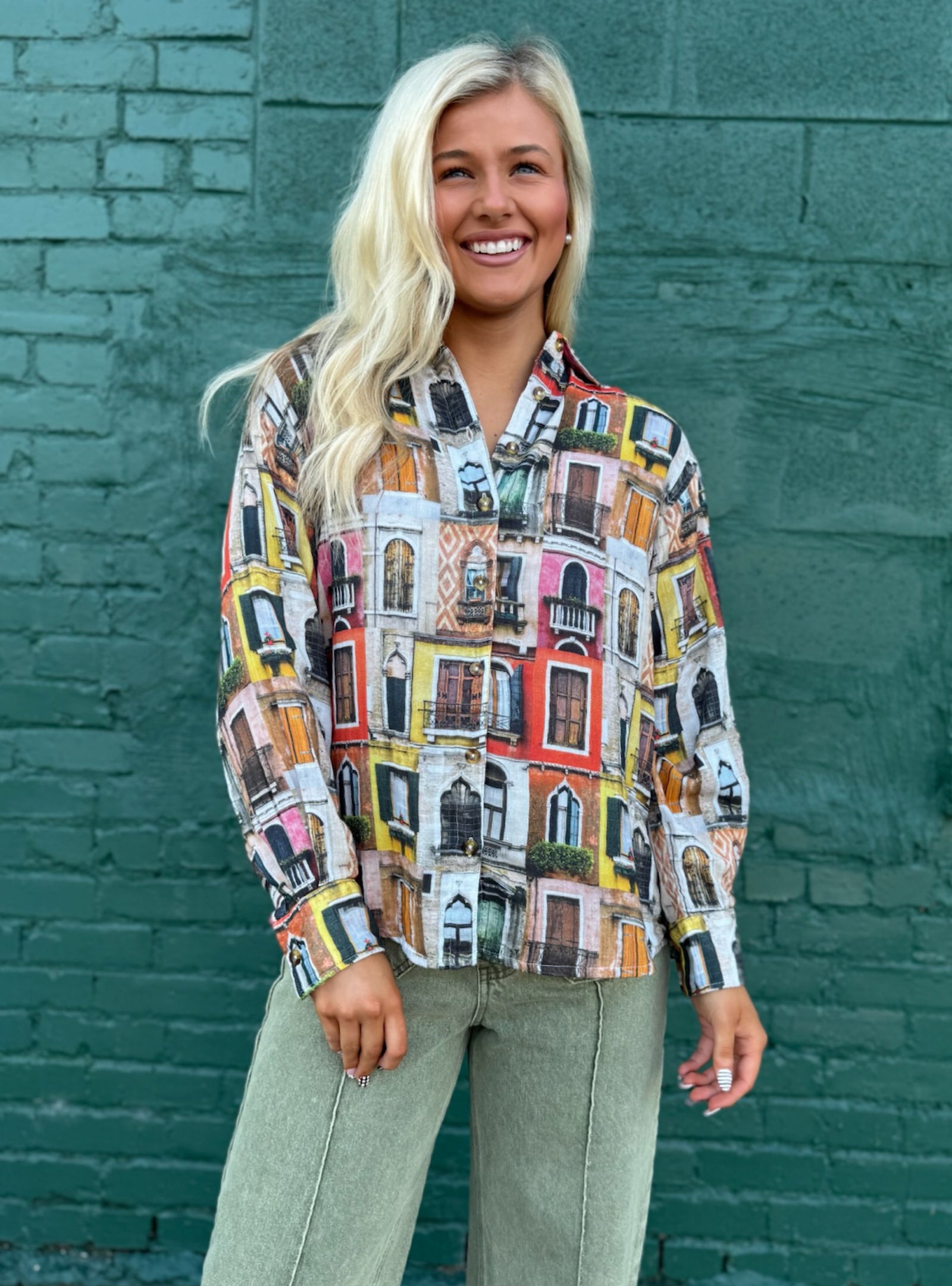 Ivy Jane Window To The World Button-Up Top