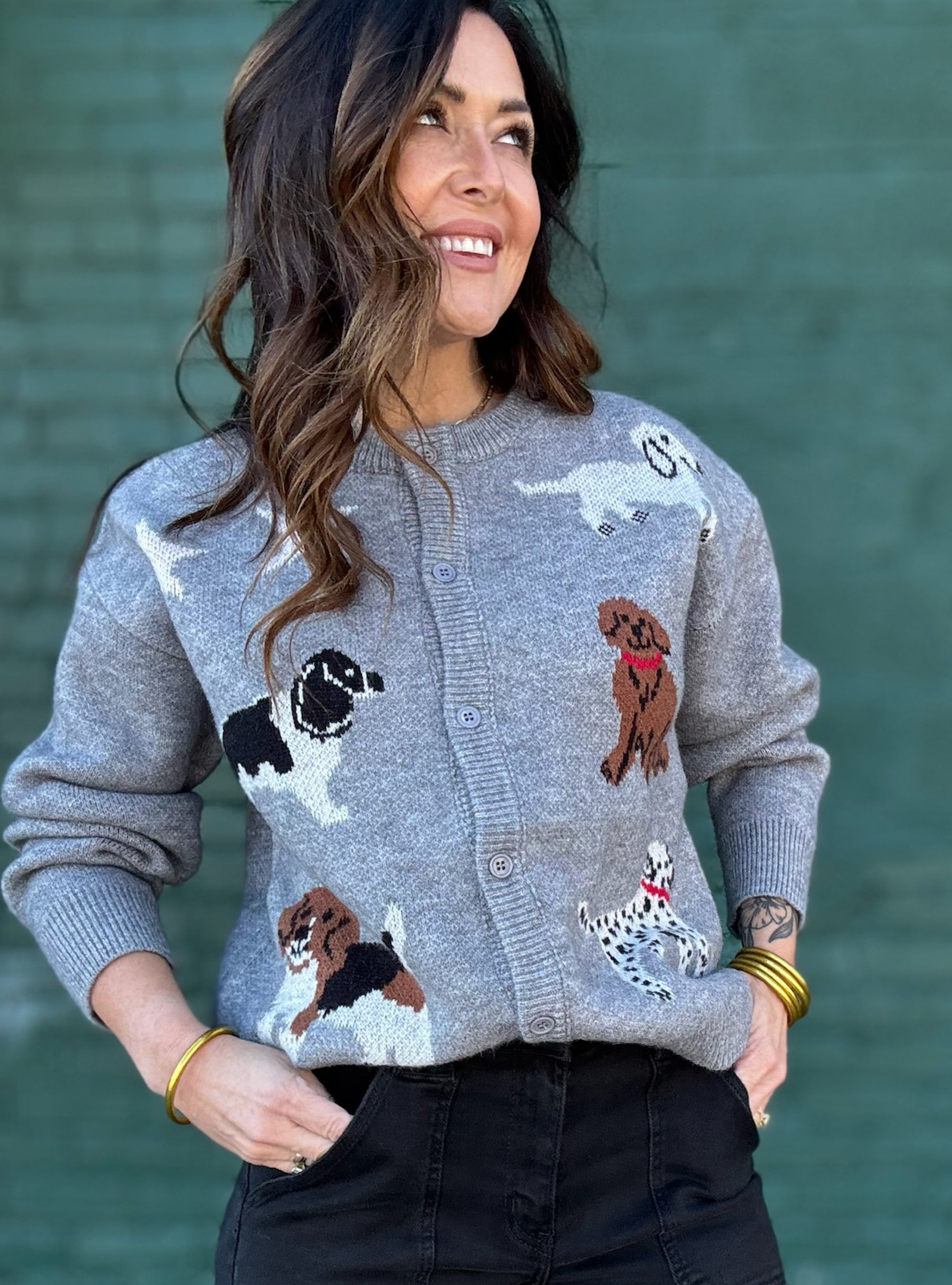 Dog-Gone Cozy Grey Cardigan