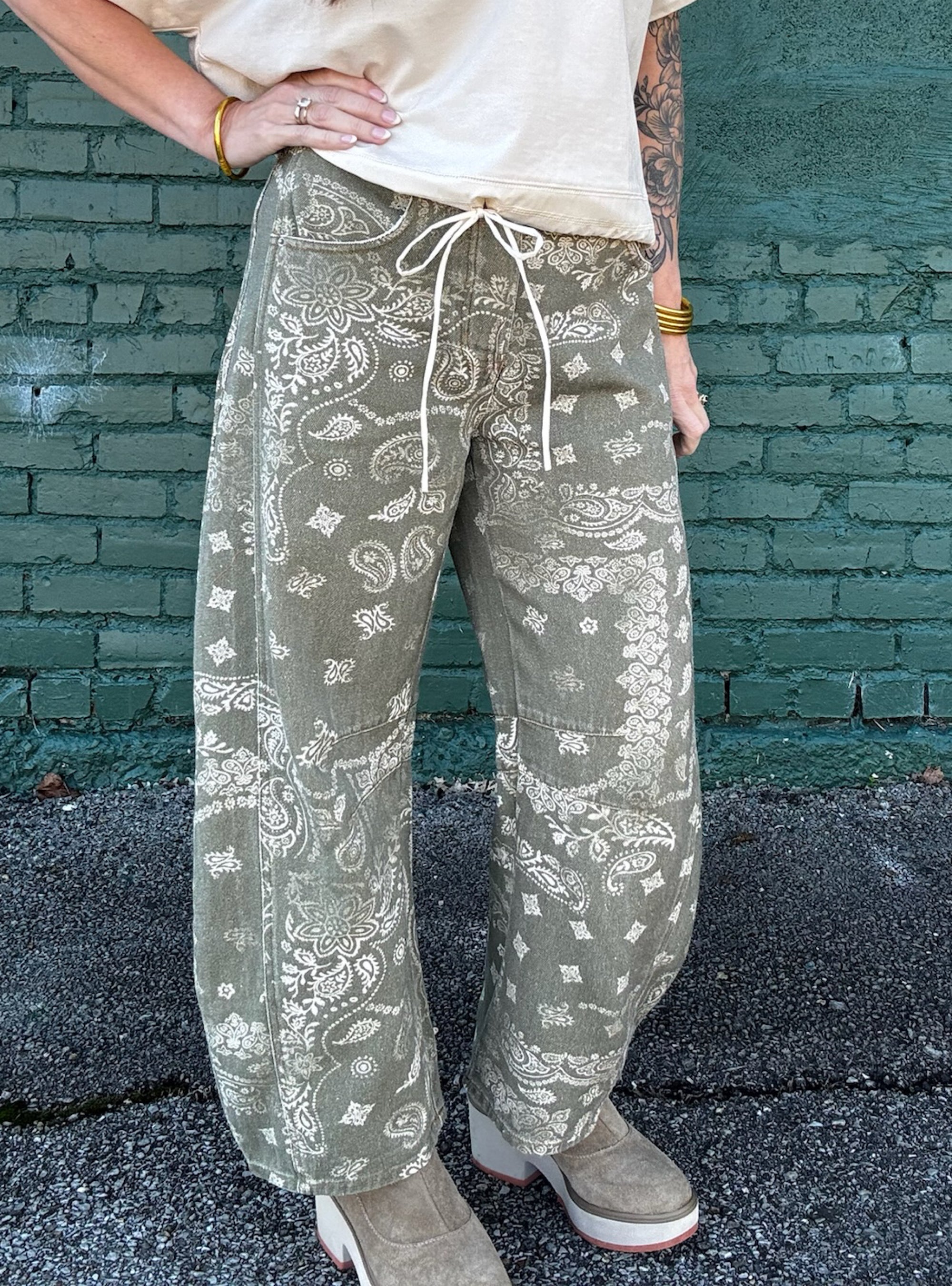 Paisley With A Punch Barrel Jeans