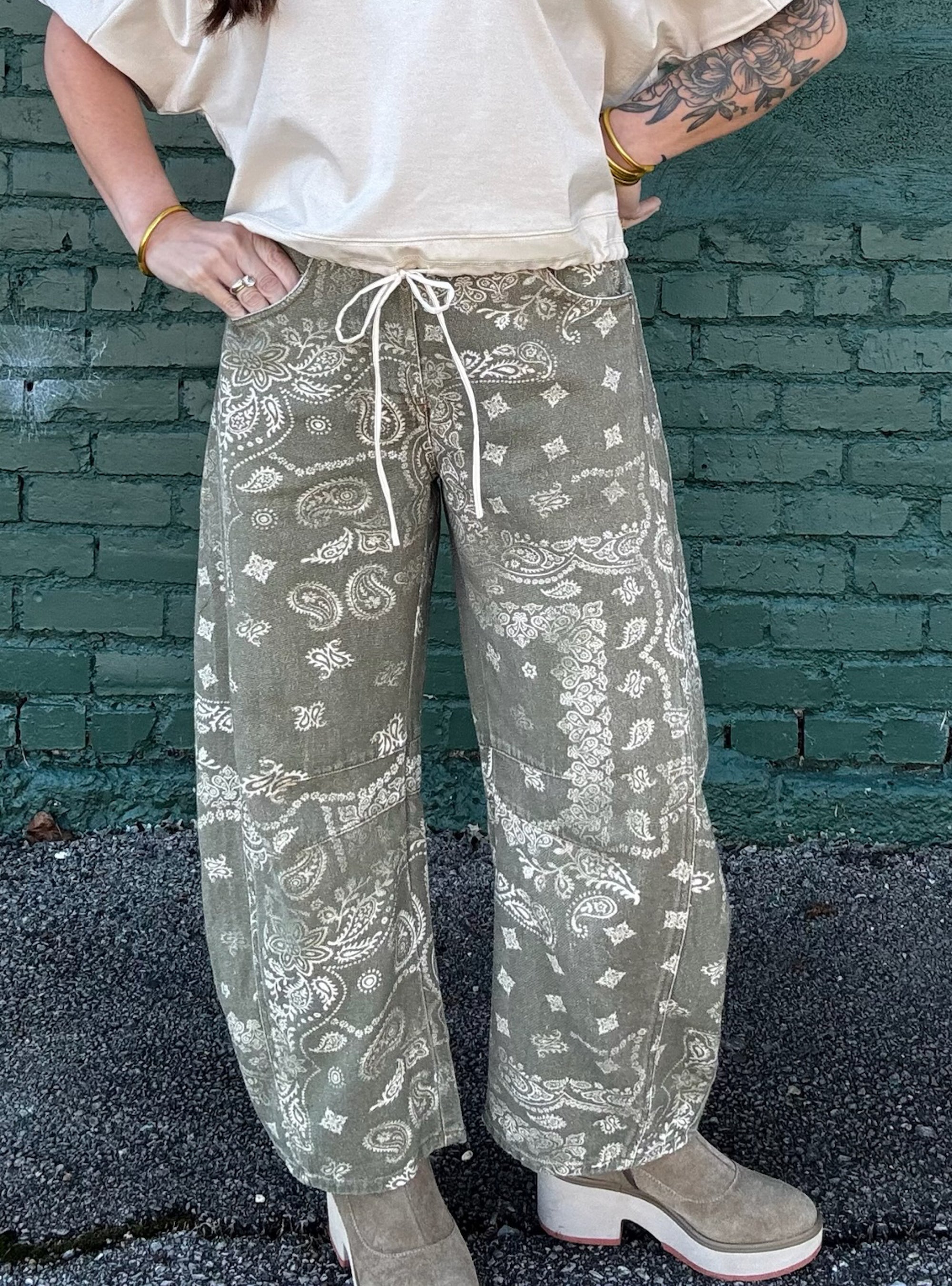 Paisley With A Punch Barrel Jeans