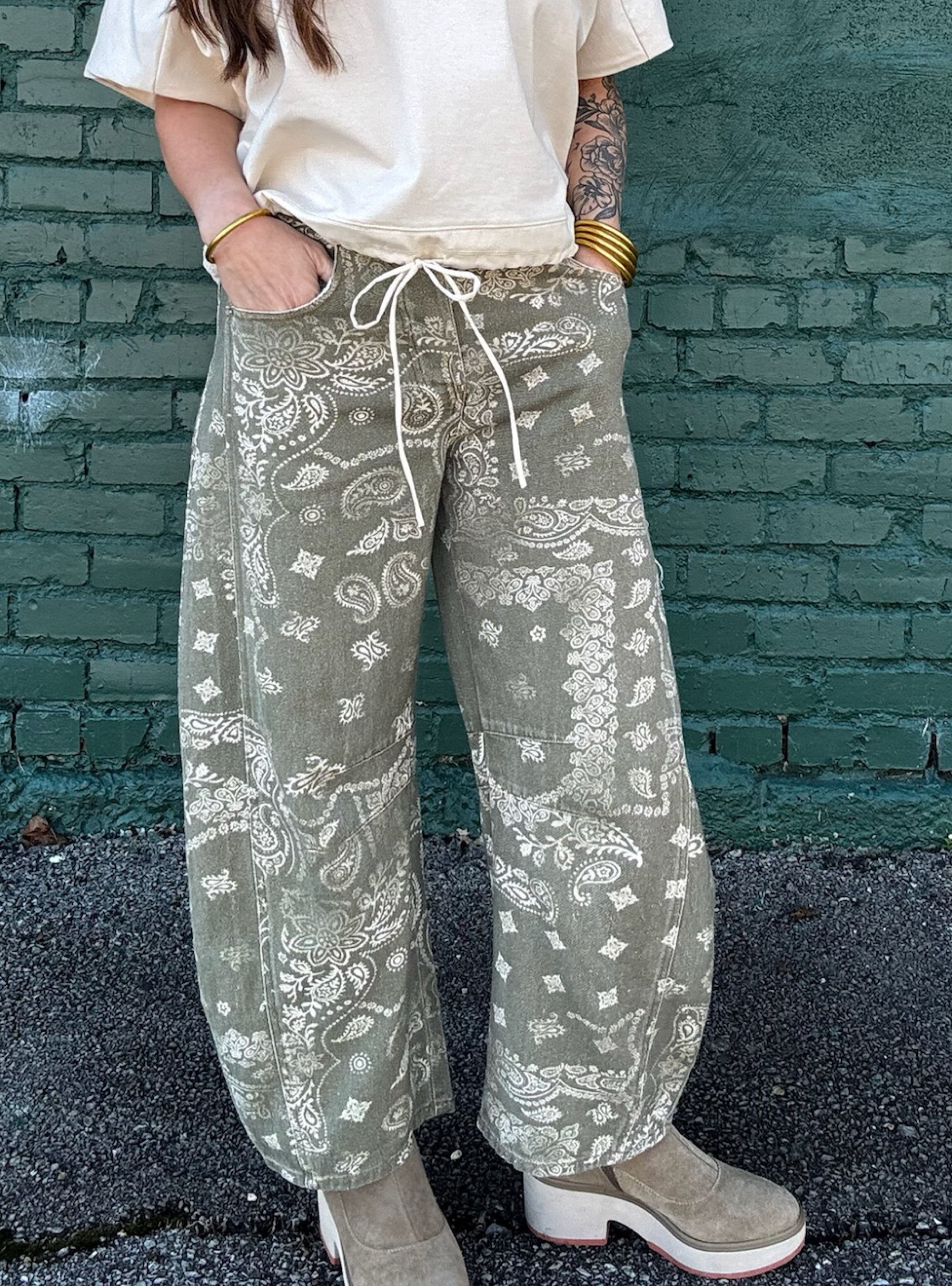 Paisley With A Punch Barrel Jeans
