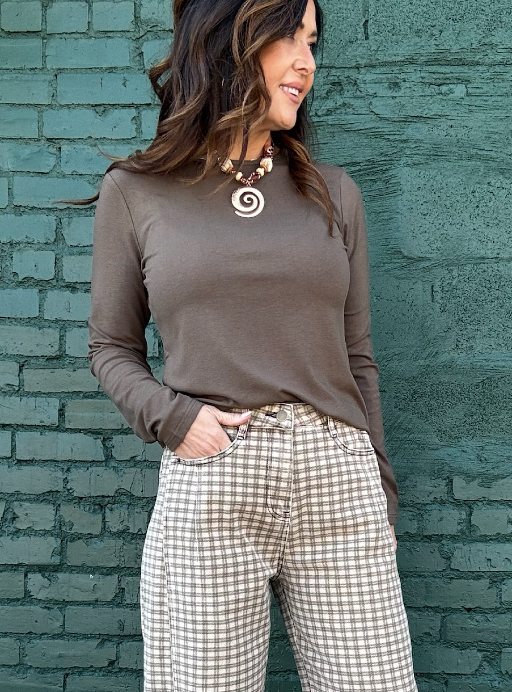 Keeping It Simple Long Sleeve Top - Dark Olive