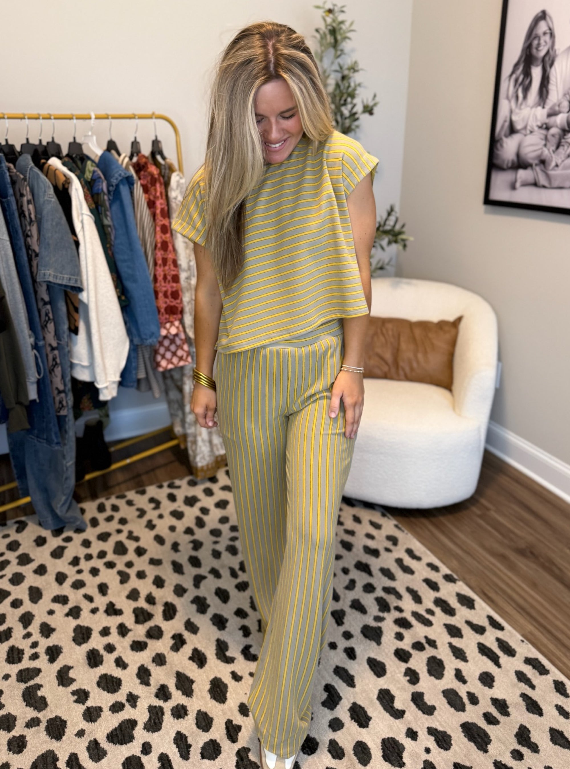 Lounge &amp; Luxe Striped Matching Set