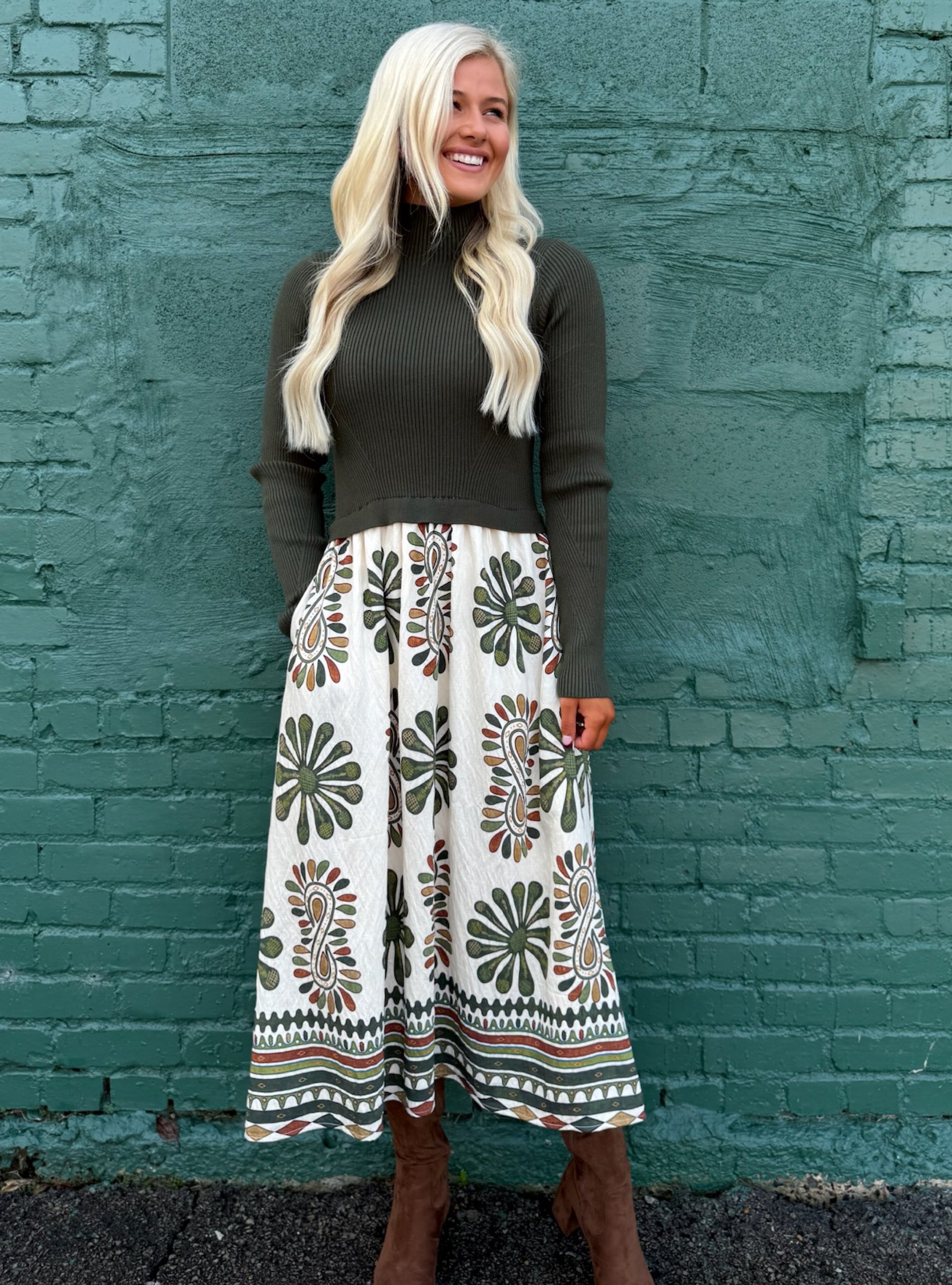 The Cutest Combo Midi Dress