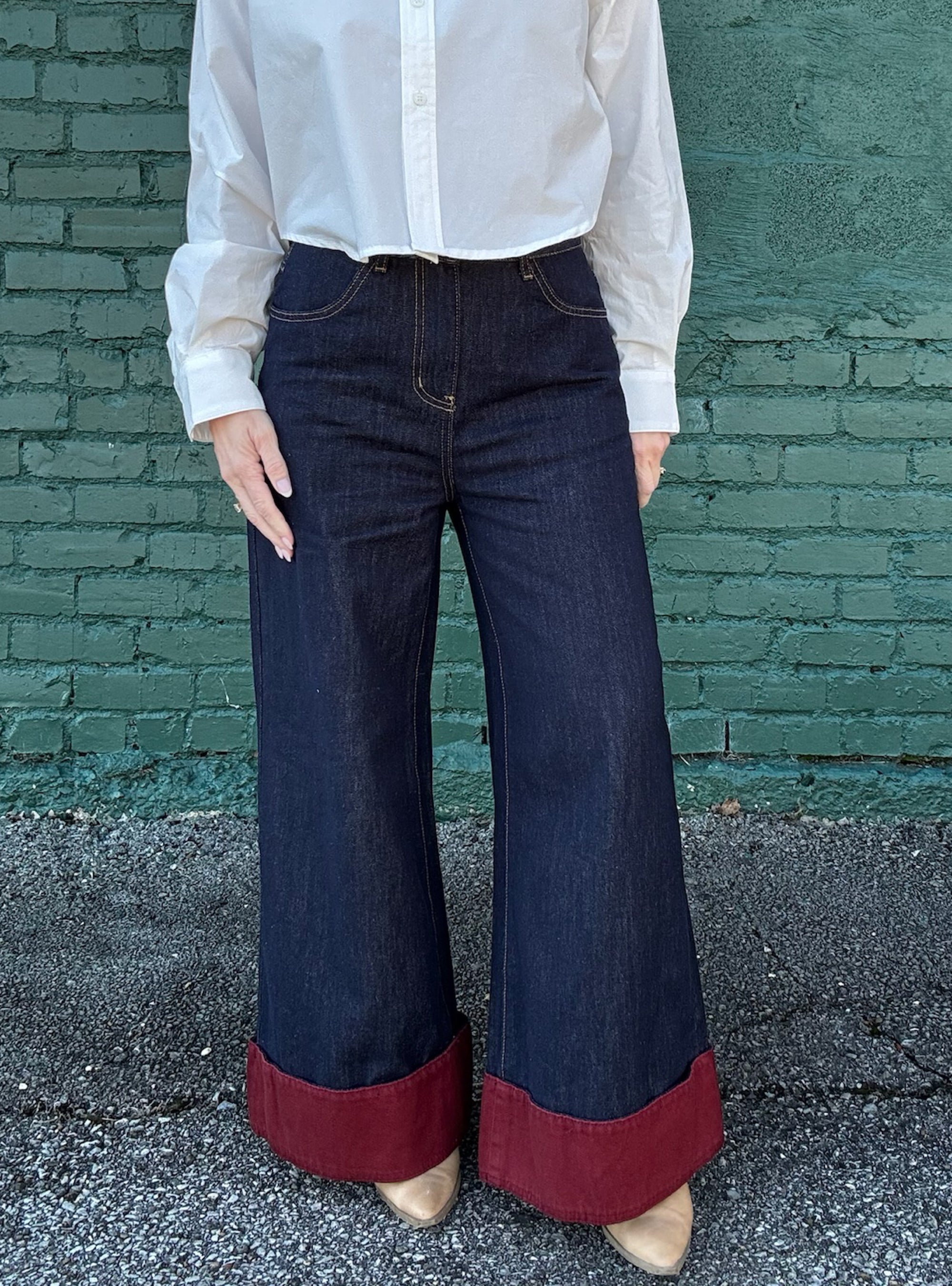 Cuffed & Confident Wide Leg Jeans