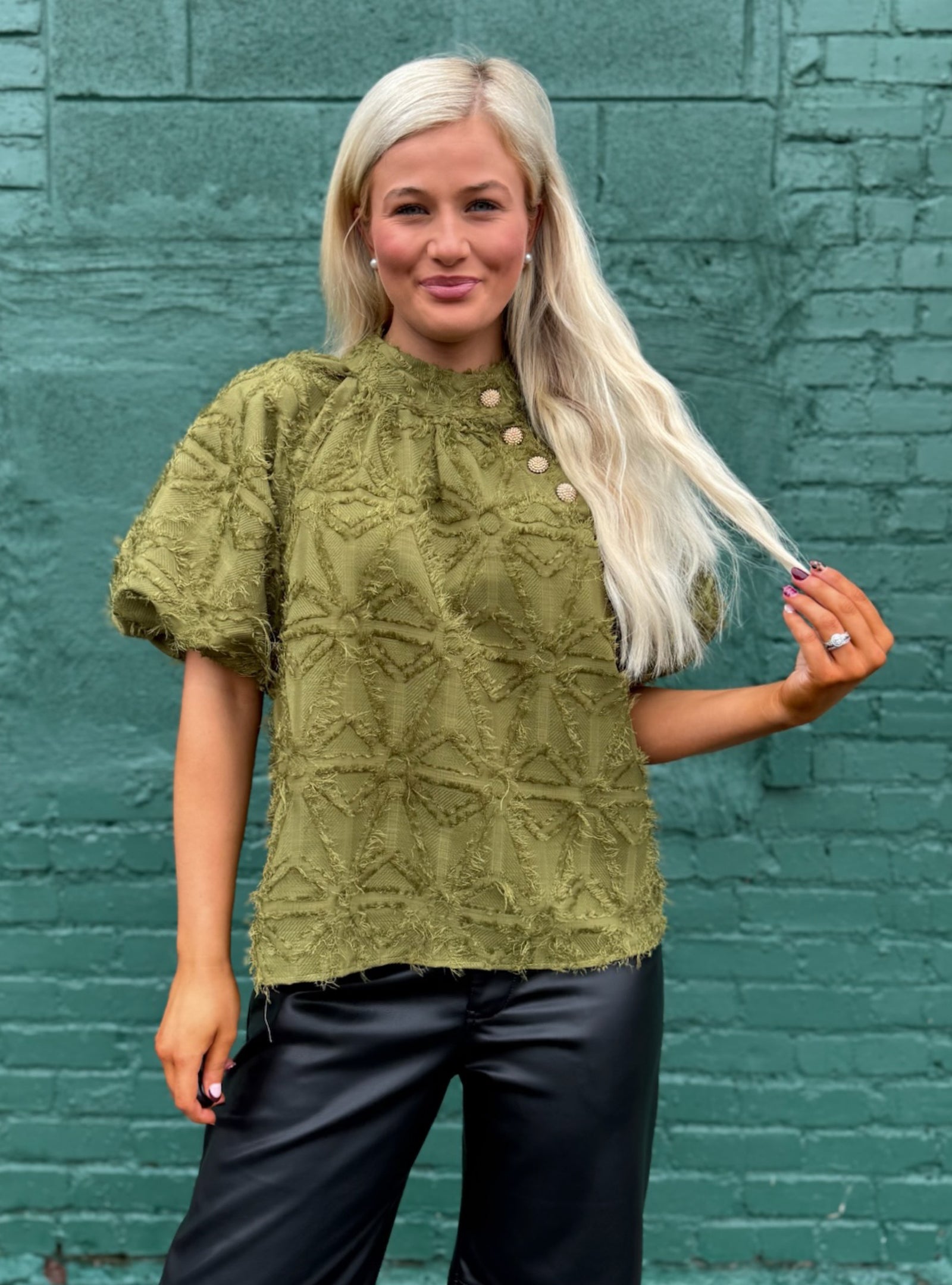 Olive This Drama Textured Top