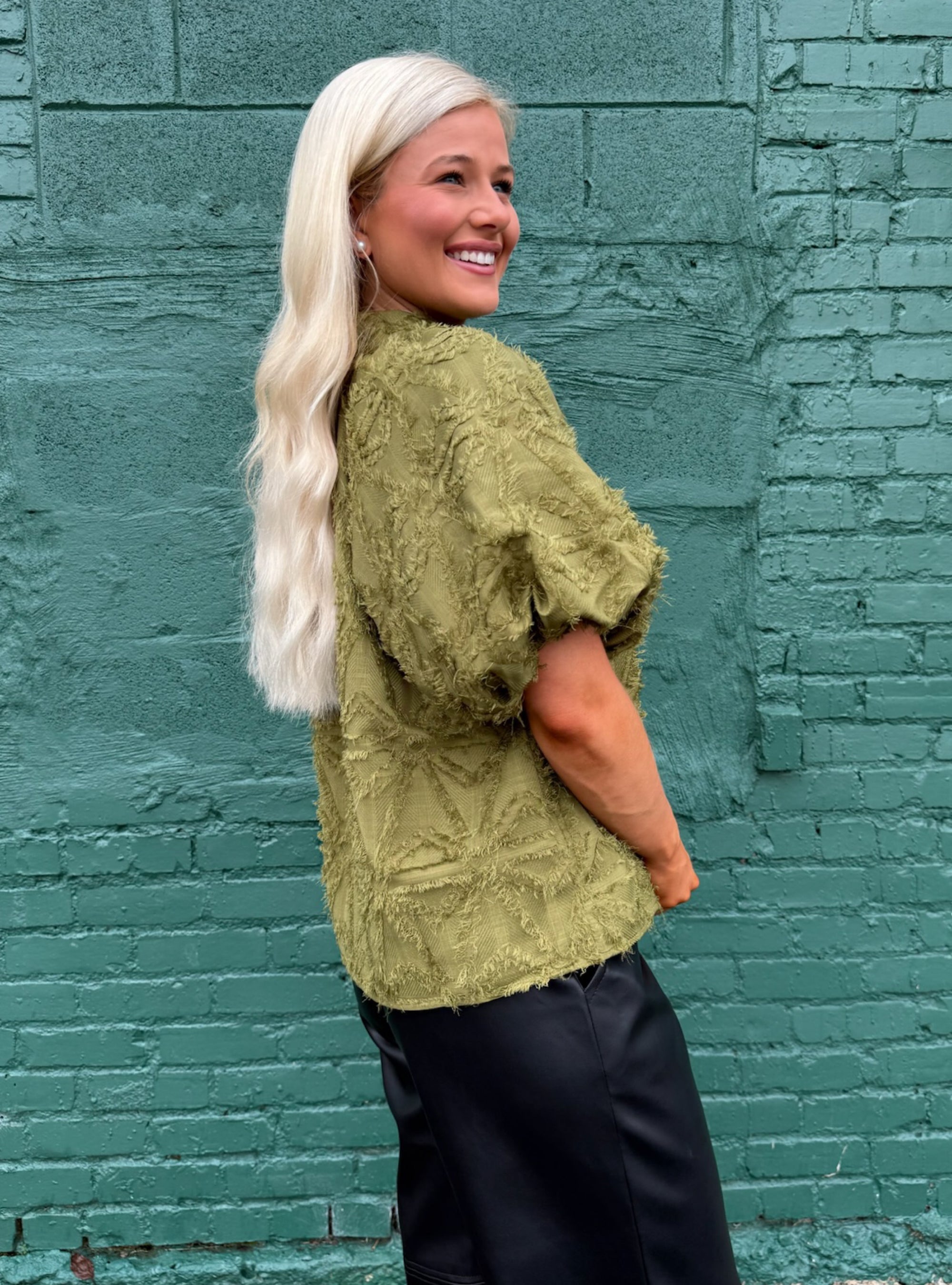 Olive This Drama Textured Top