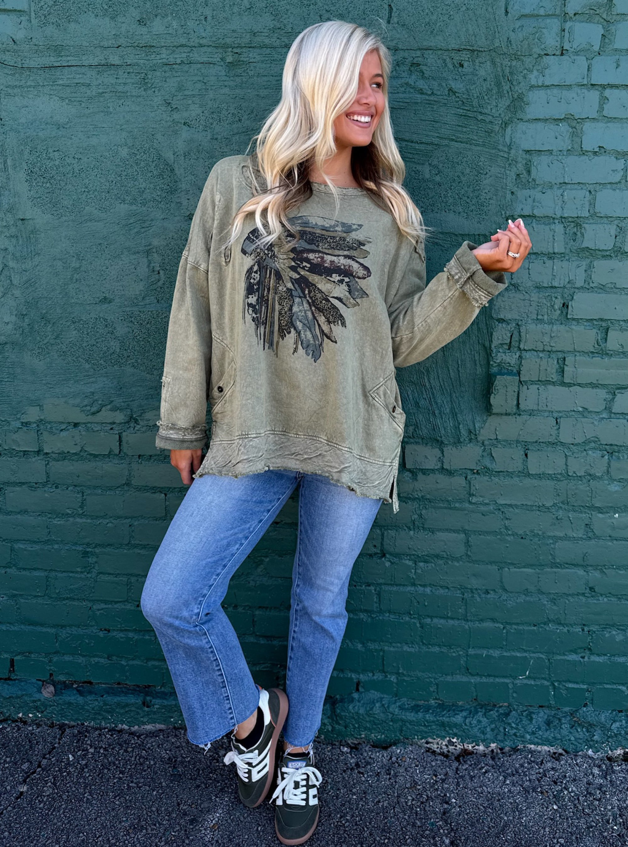 Paper Lace Feathered Indians One Size Top