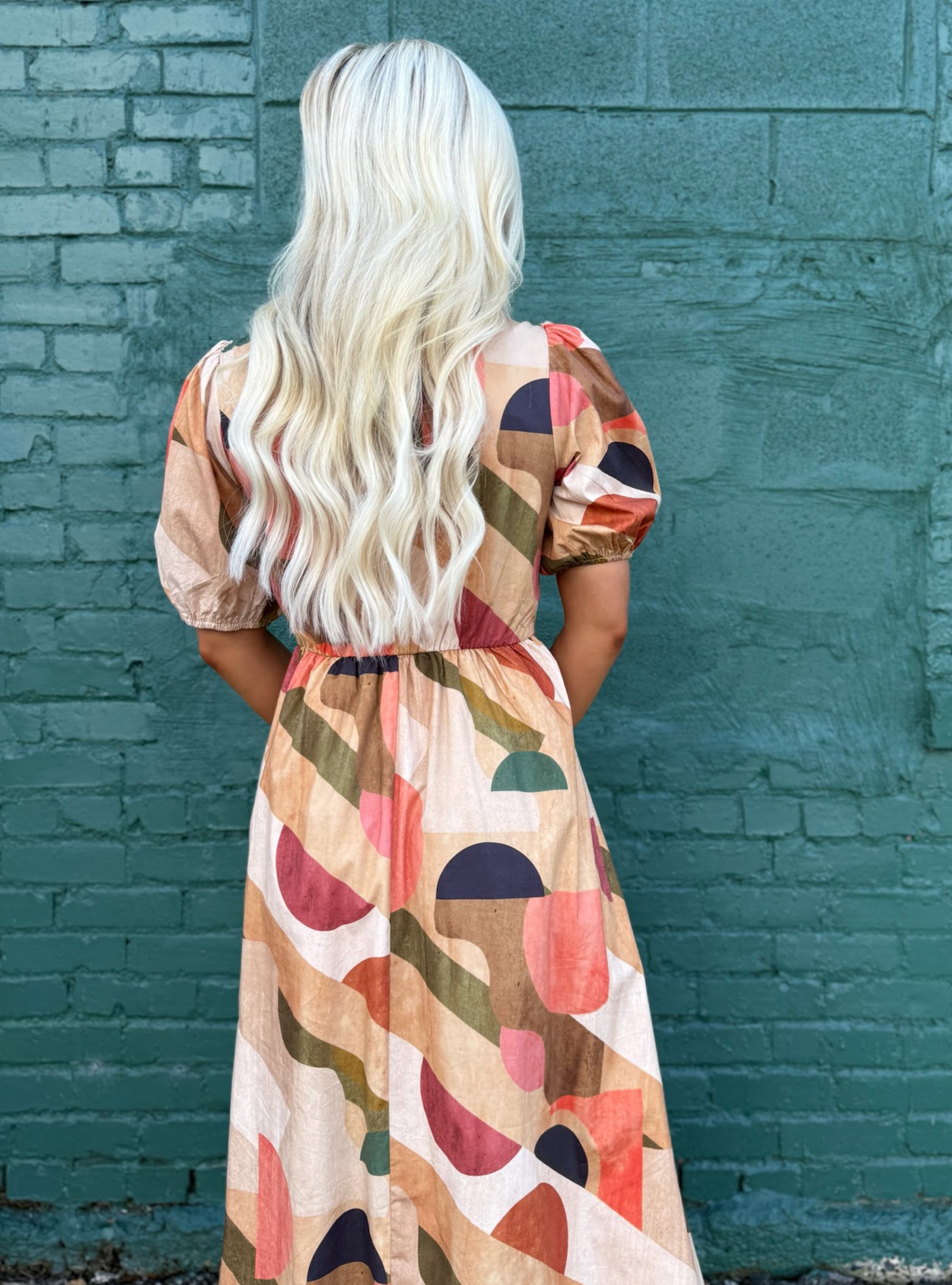 Where Boho Meets Brushstroke Midi Dress
