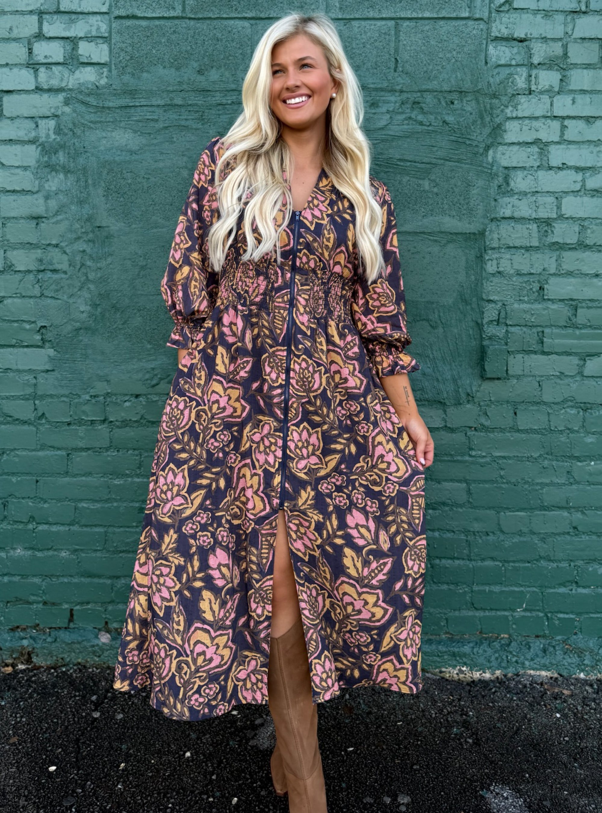 Moody Blooms &amp; Cozy Hues Dress
