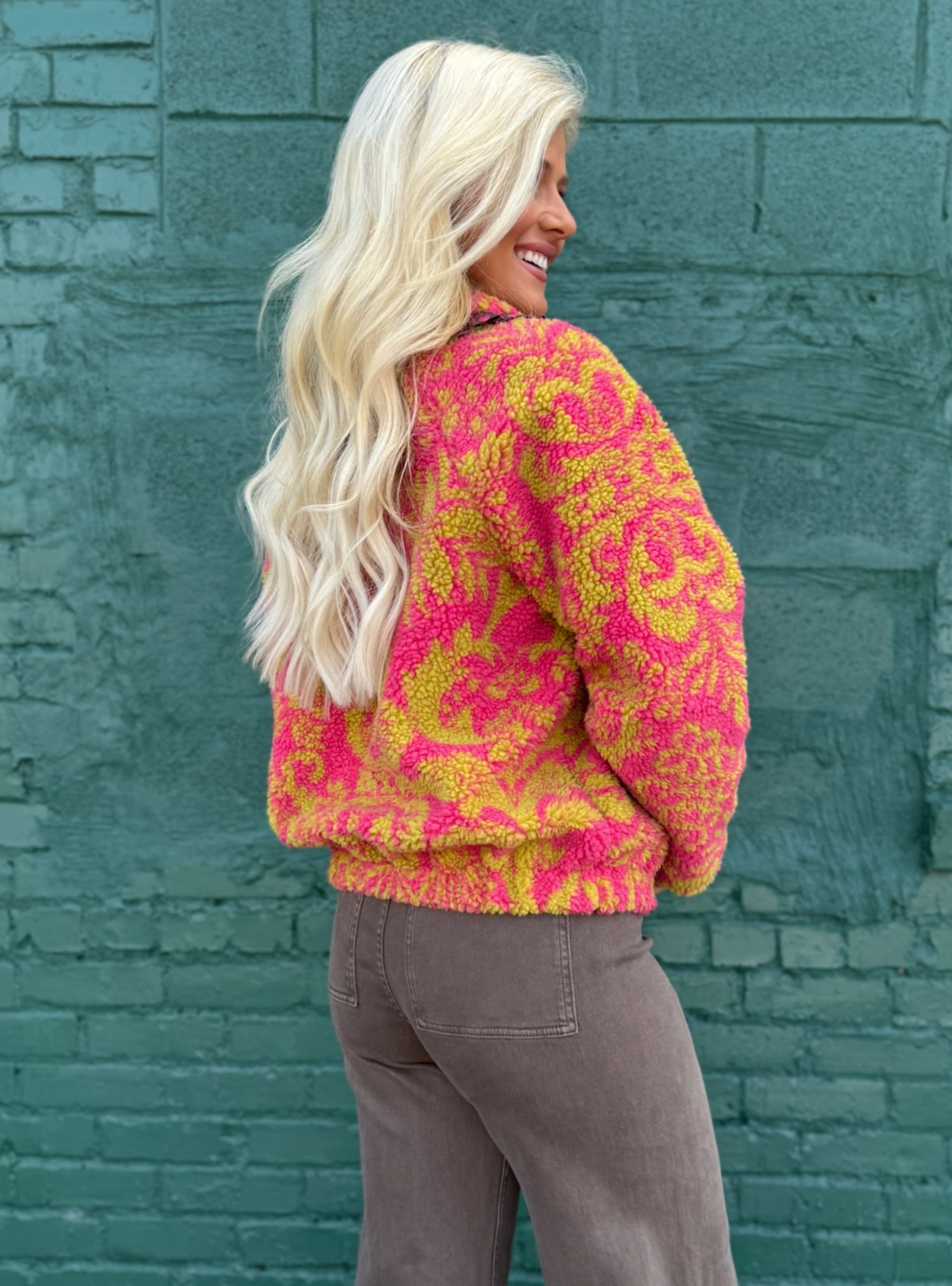 Ivy Jane Scroll Sherpa Printed Jacket