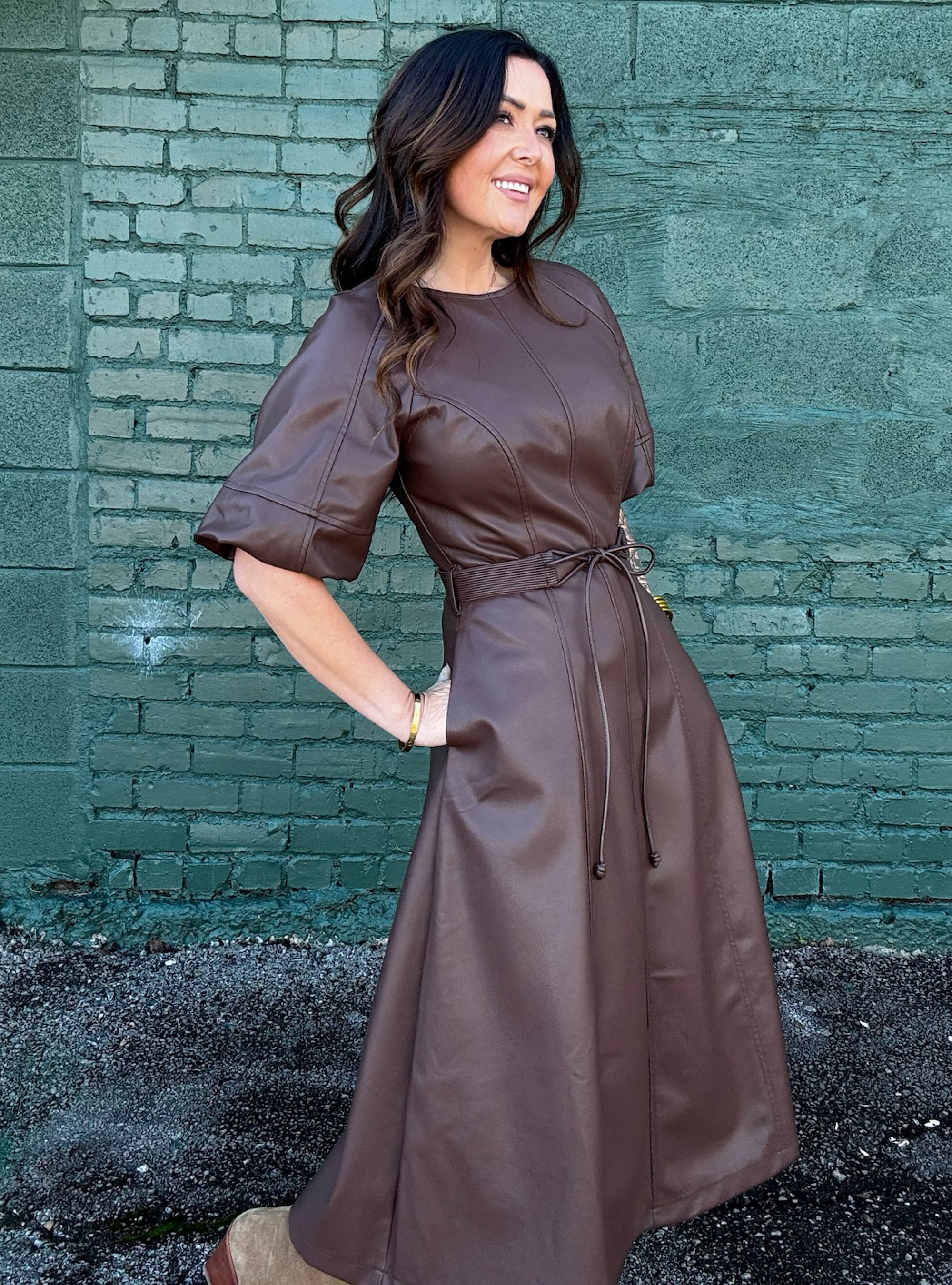 CoCoa Crush Faux Leather Dress