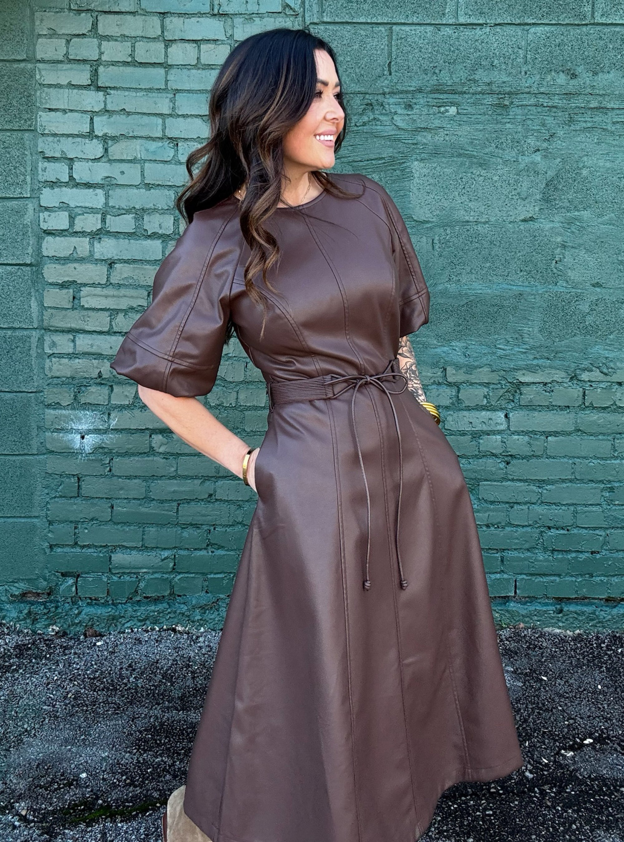 CoCoa Crush Faux Leather Dress