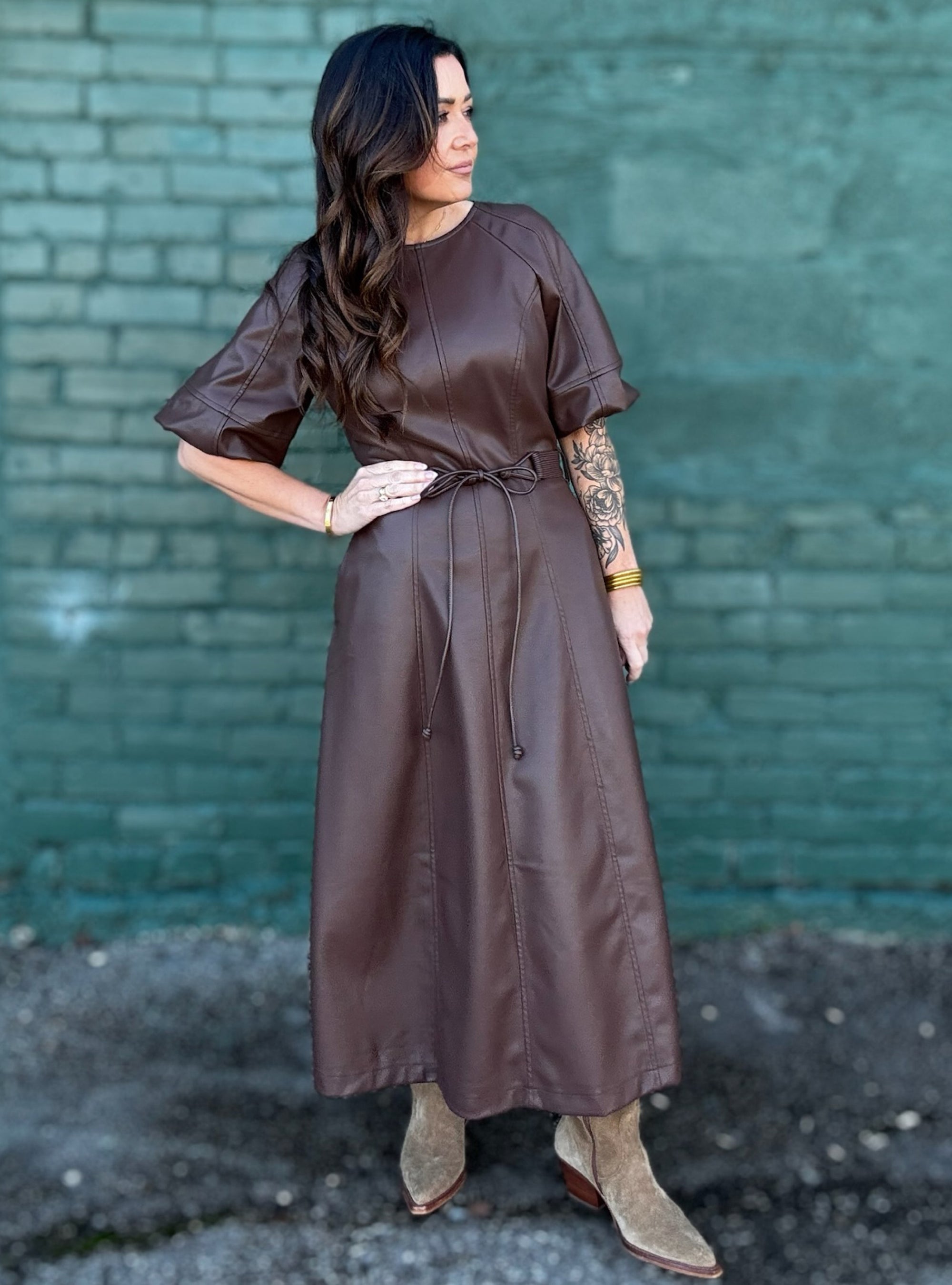 CoCoa Crush Faux Leather Dress