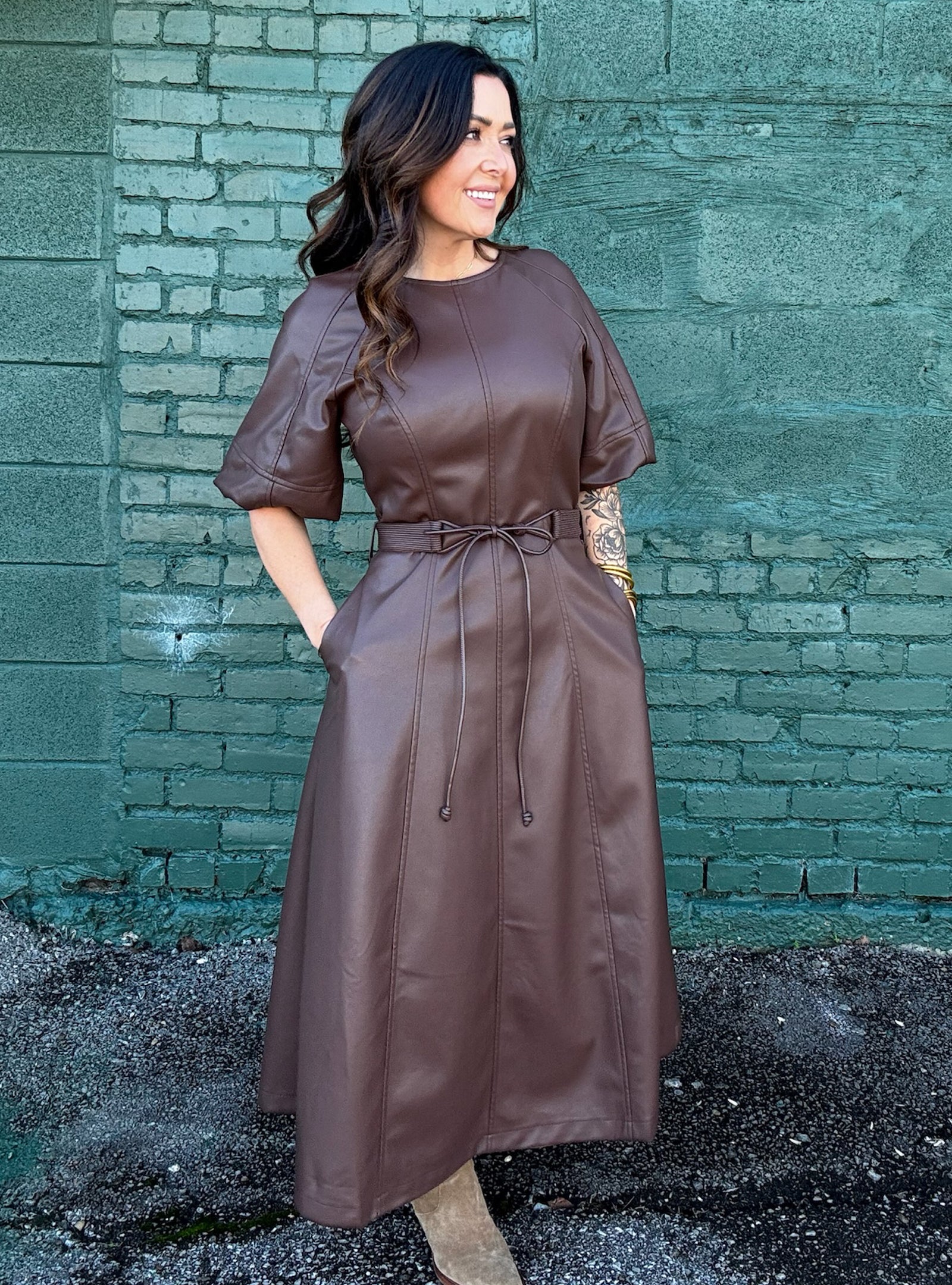 CoCoa Crush Faux Leather Dress