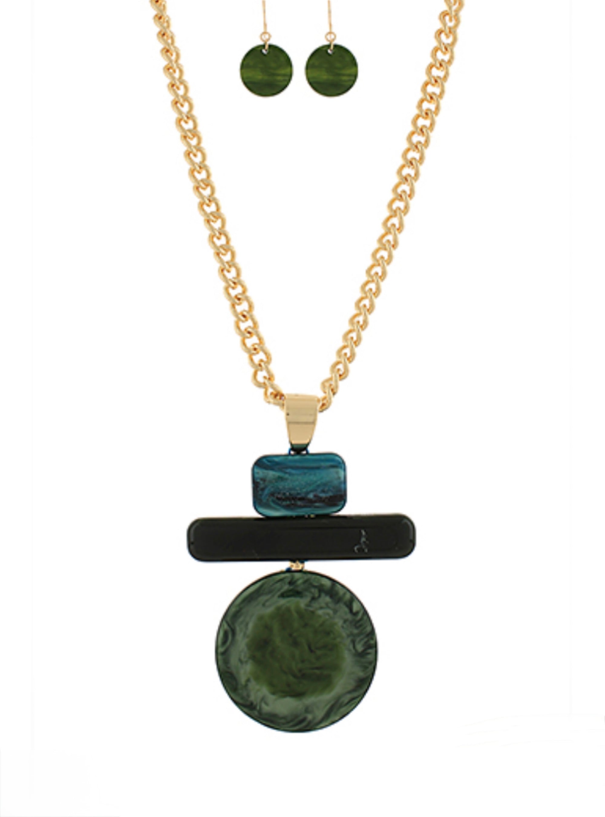 Art Piece Energy Statement Necklace Set