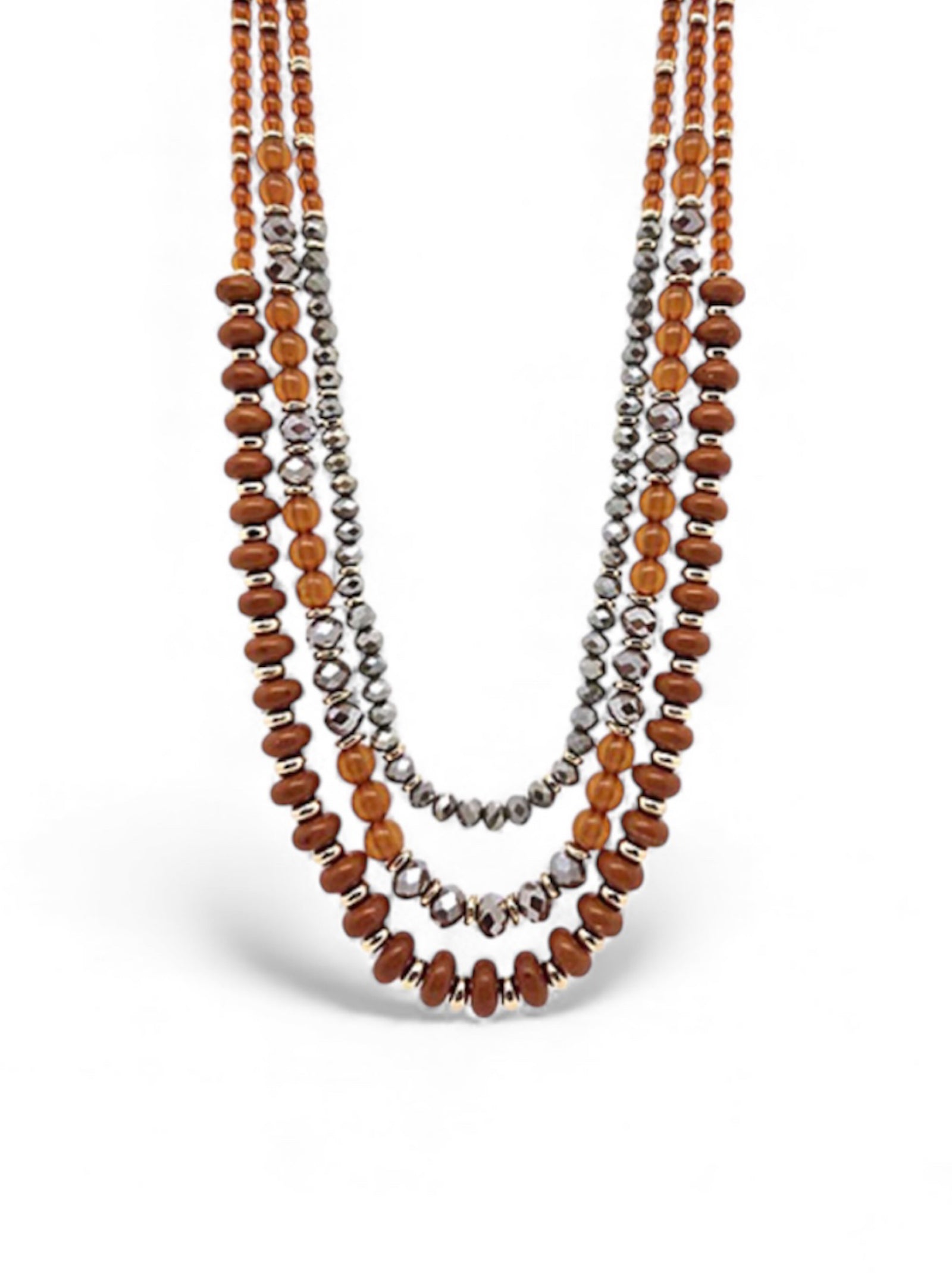 Bold Beads & Warm Hues Layered Necklace