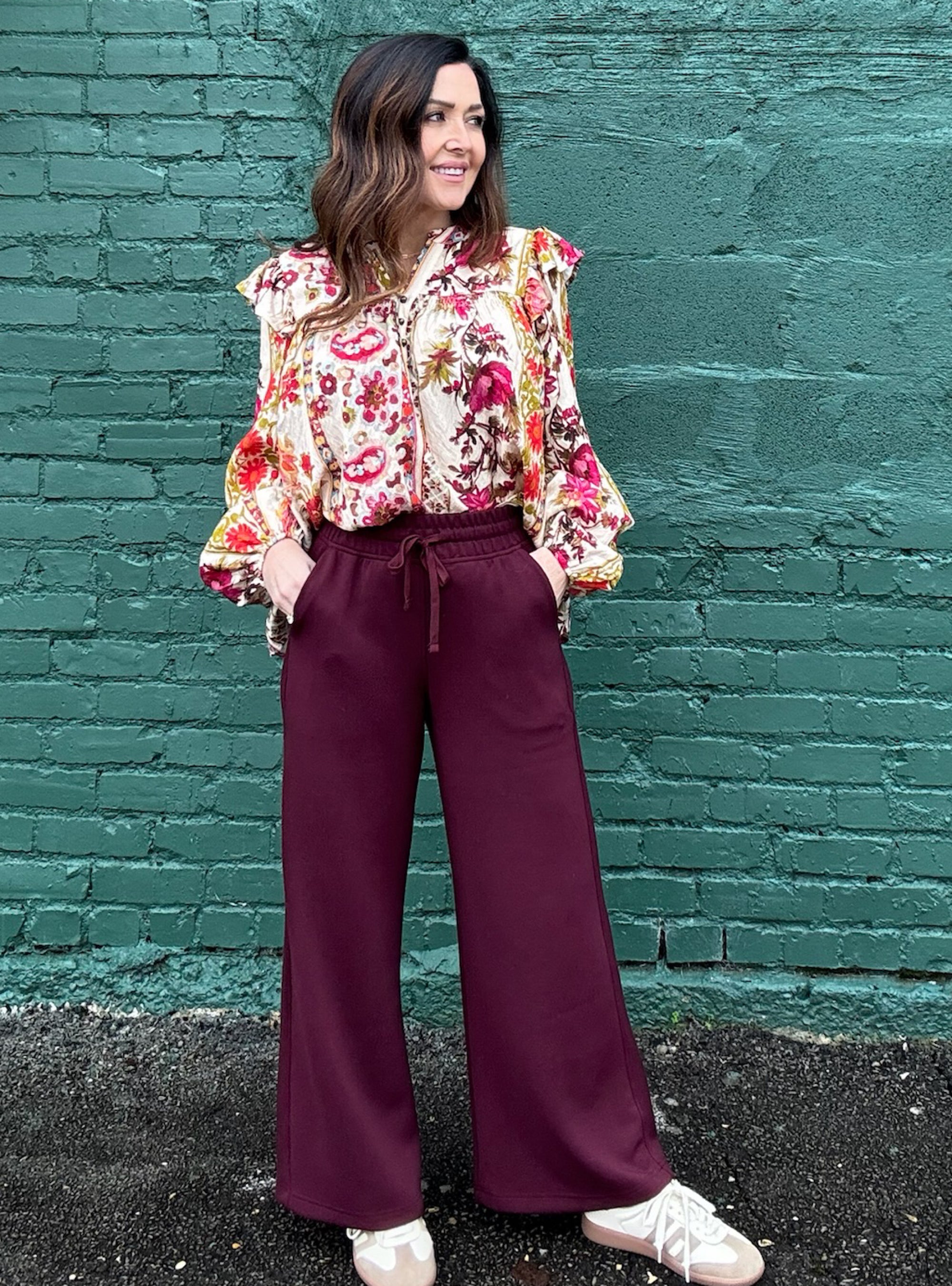 In My Comfy Season Pant - Dark Cherry