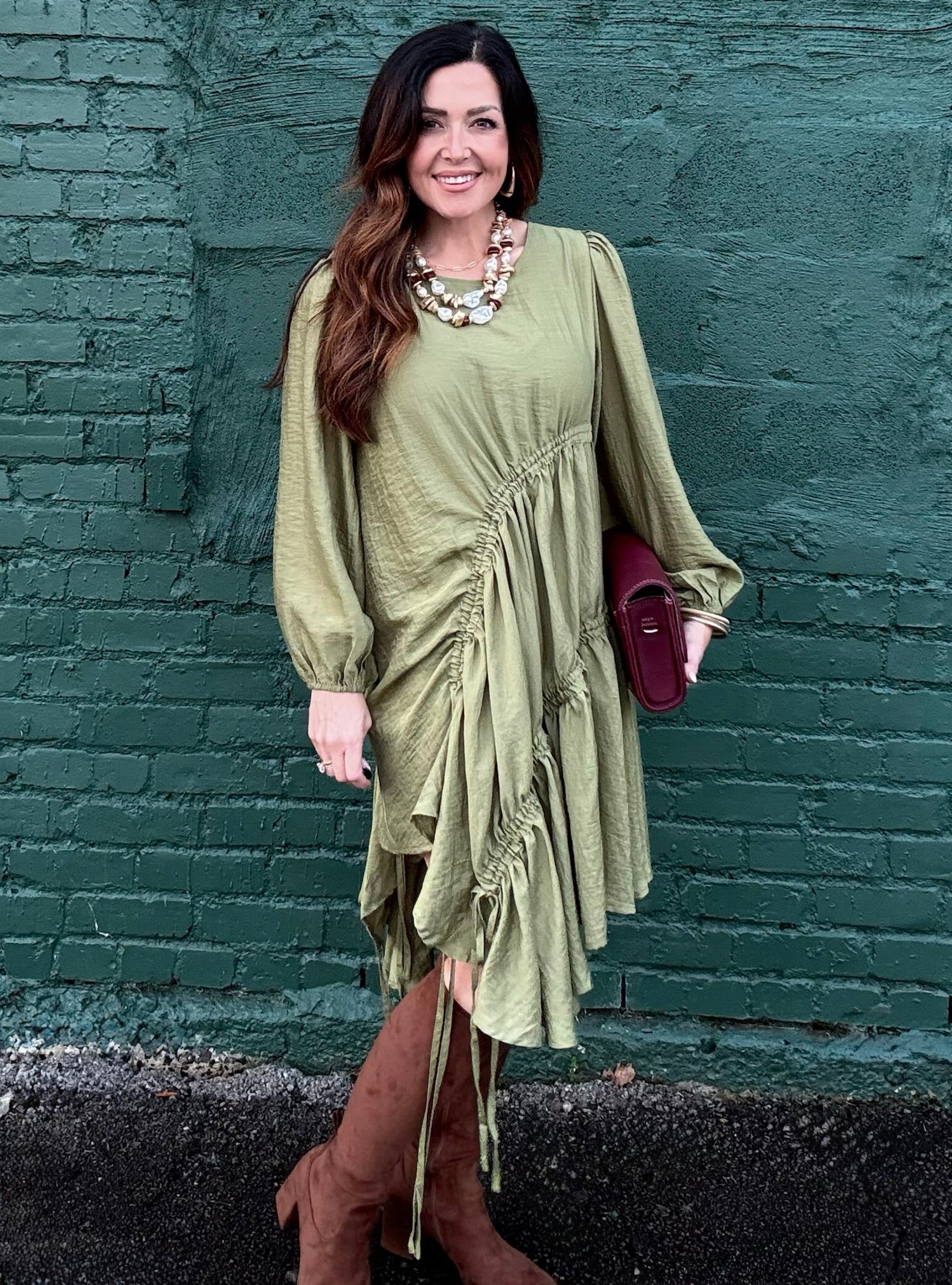 Expertly Gathered Asymmetrical Dress