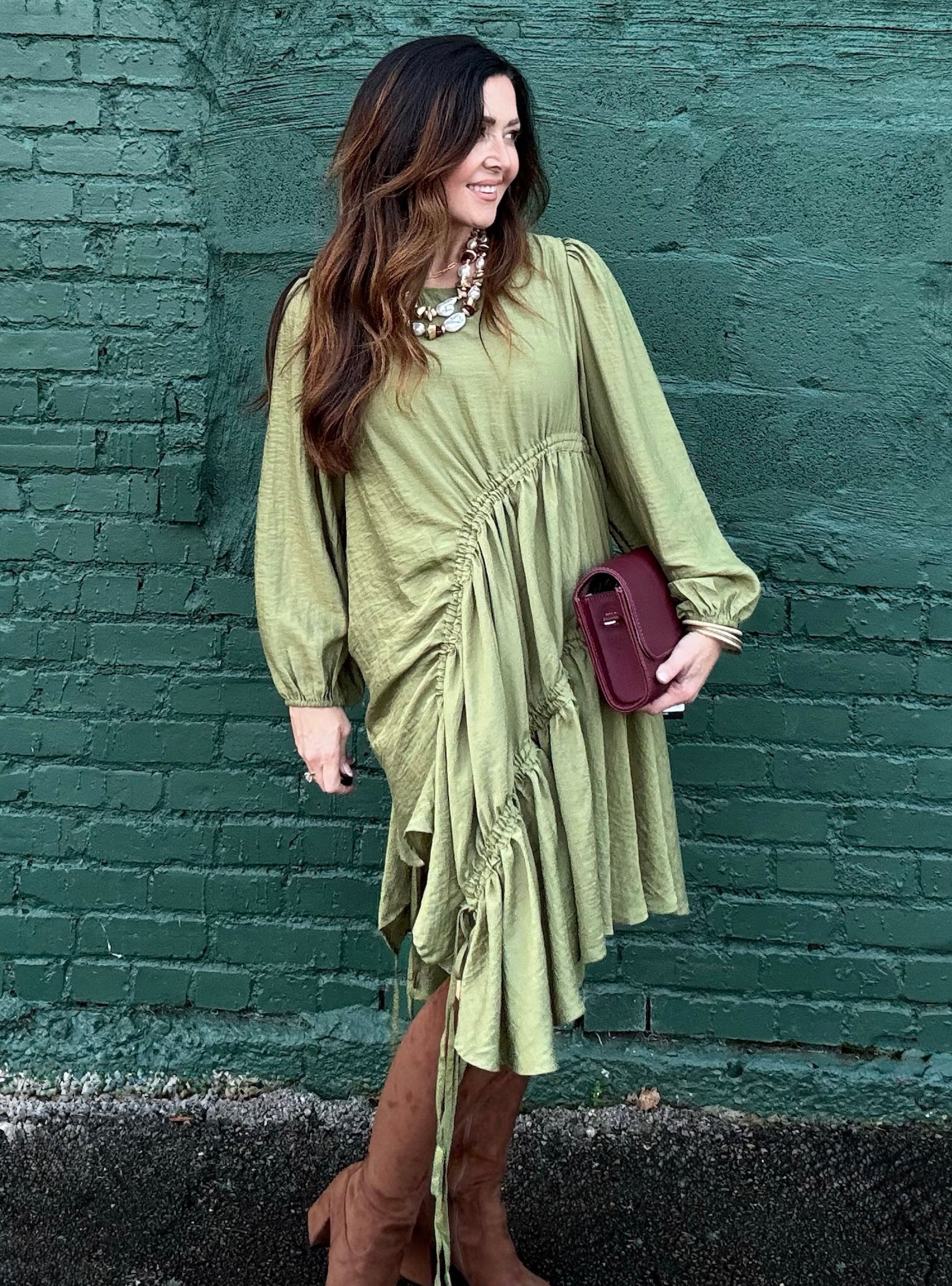Expertly Gathered Asymmetrical Dress