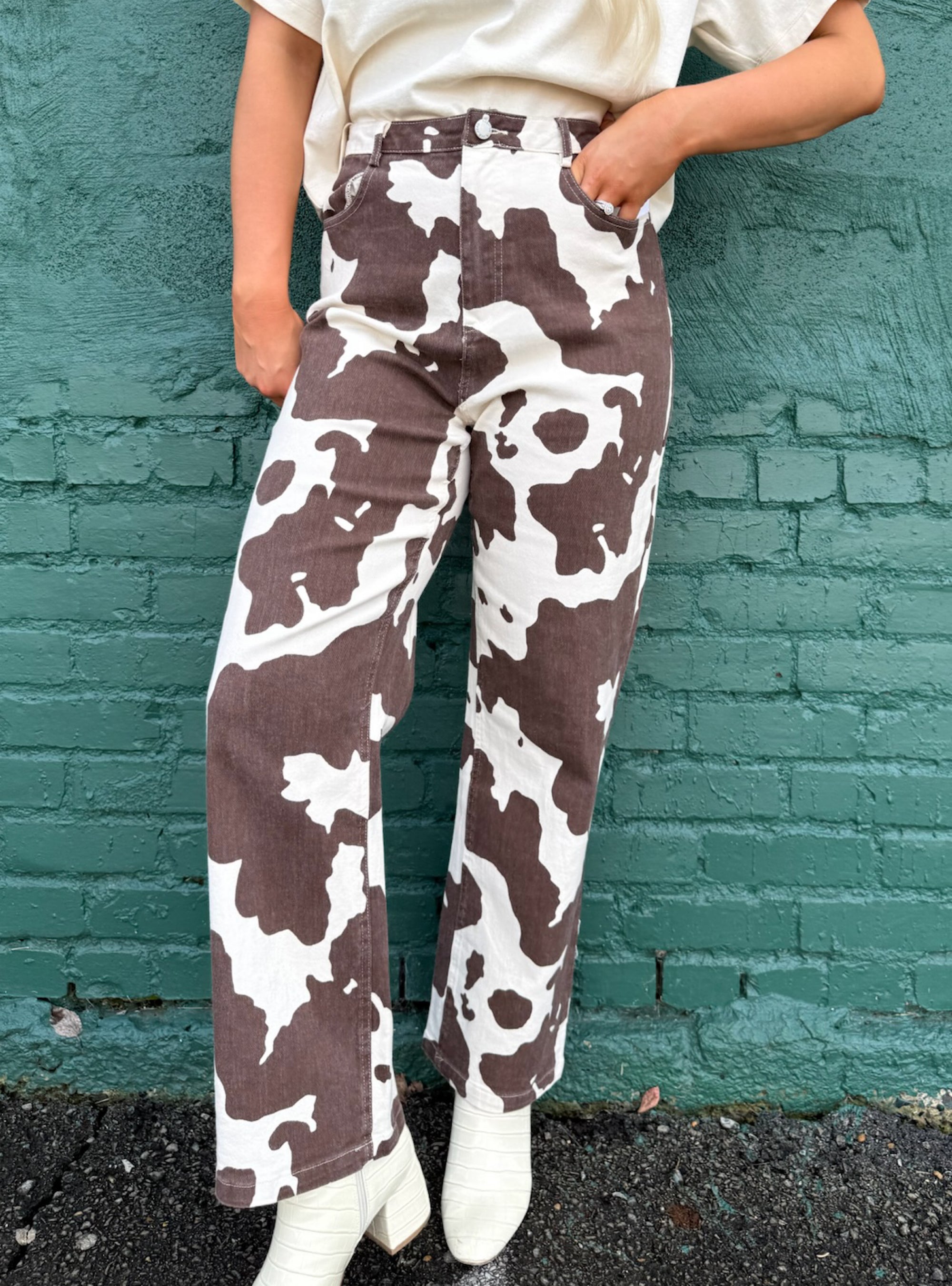 Feeling Moo-velous Cow Print Jeans