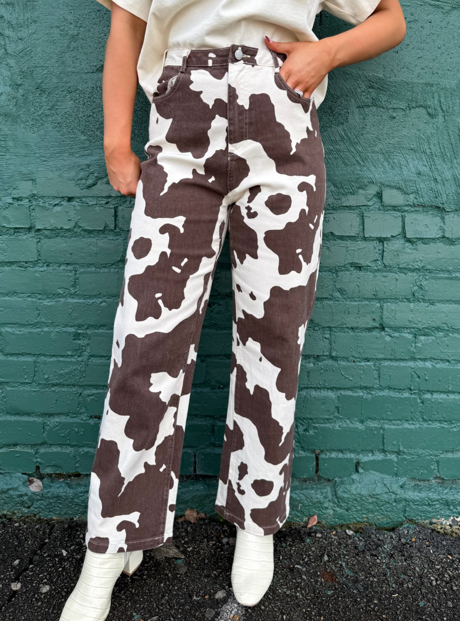 Feeling Moo-velous Cow Print Jeans