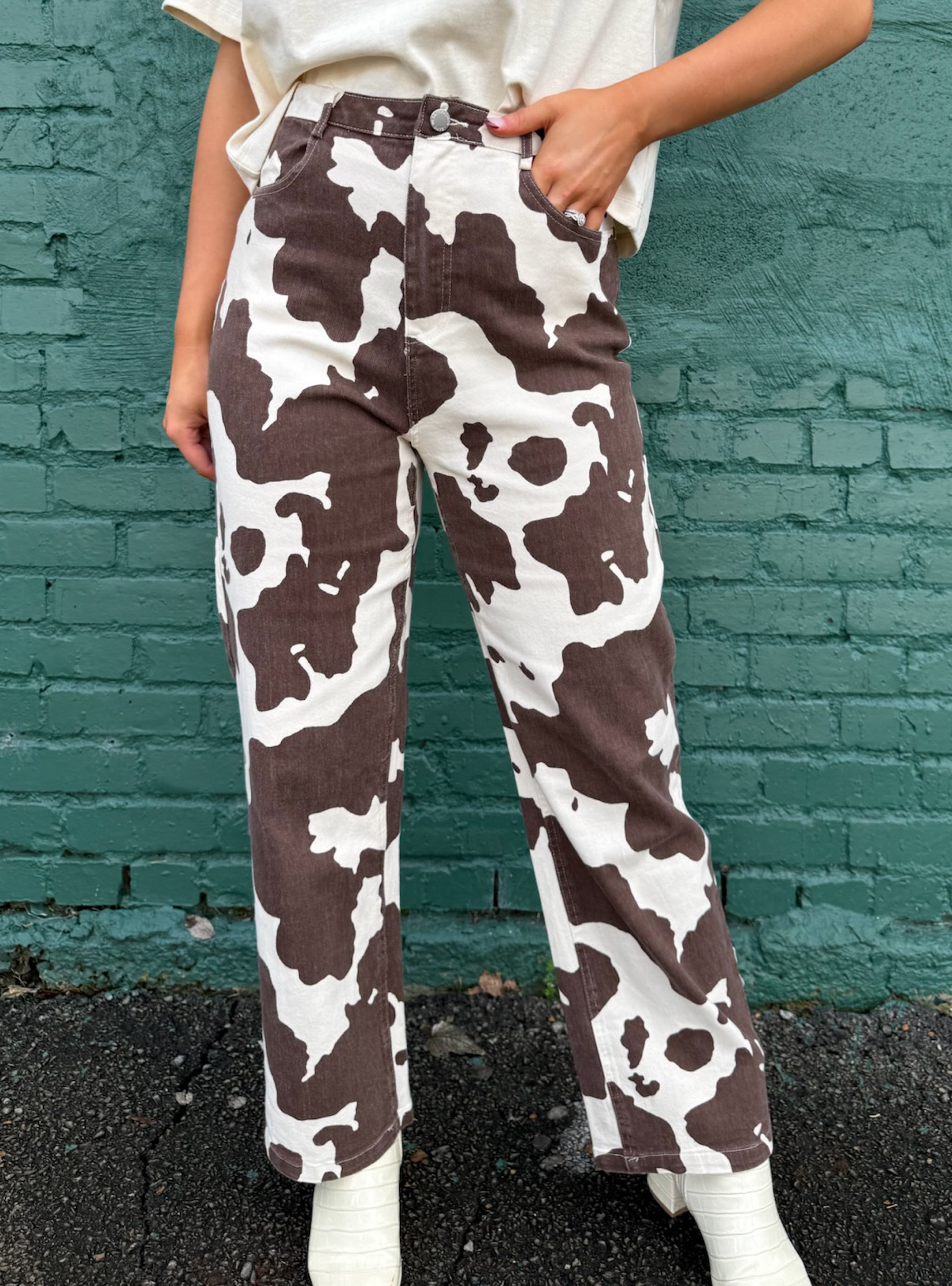 Feeling Moo-velous Cow Print Jeans