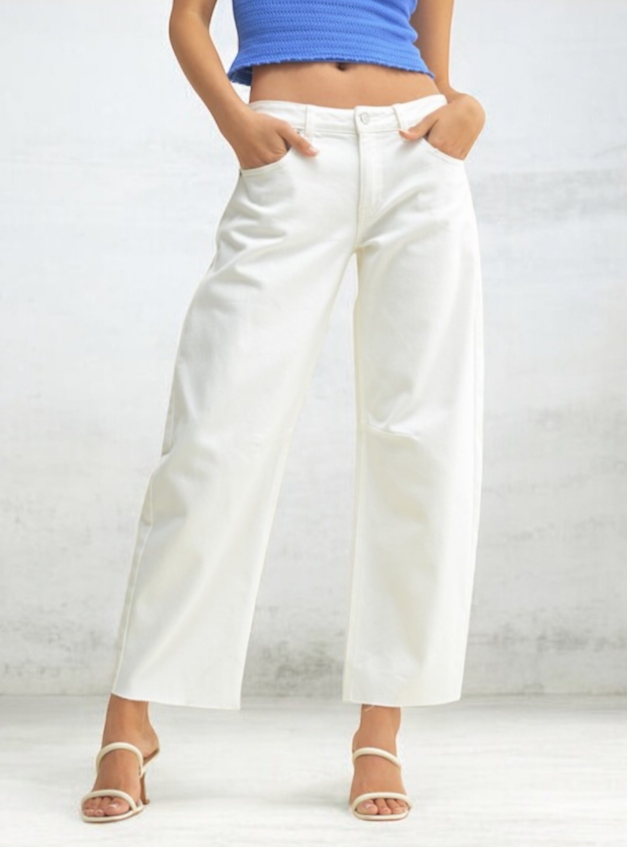 Just USA White Barrel Jean