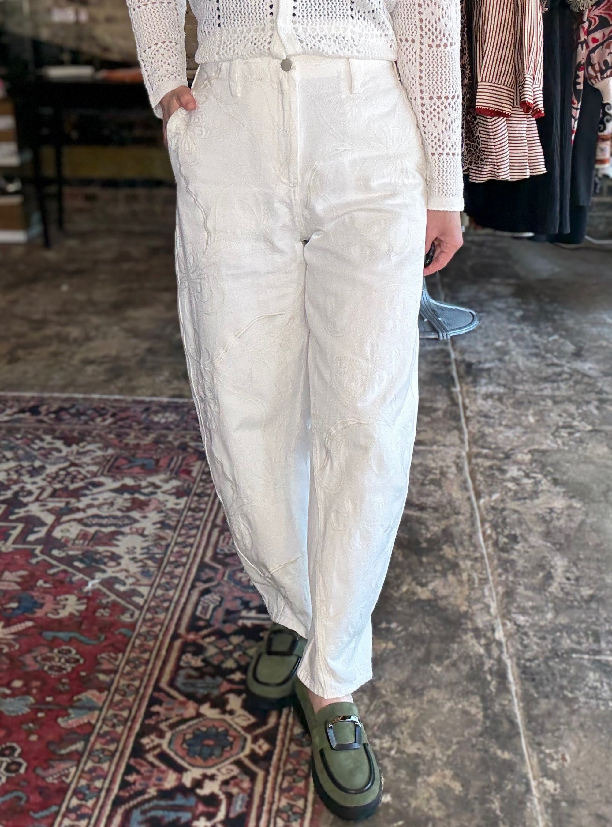Sew Into These Details Barrel Jeans
