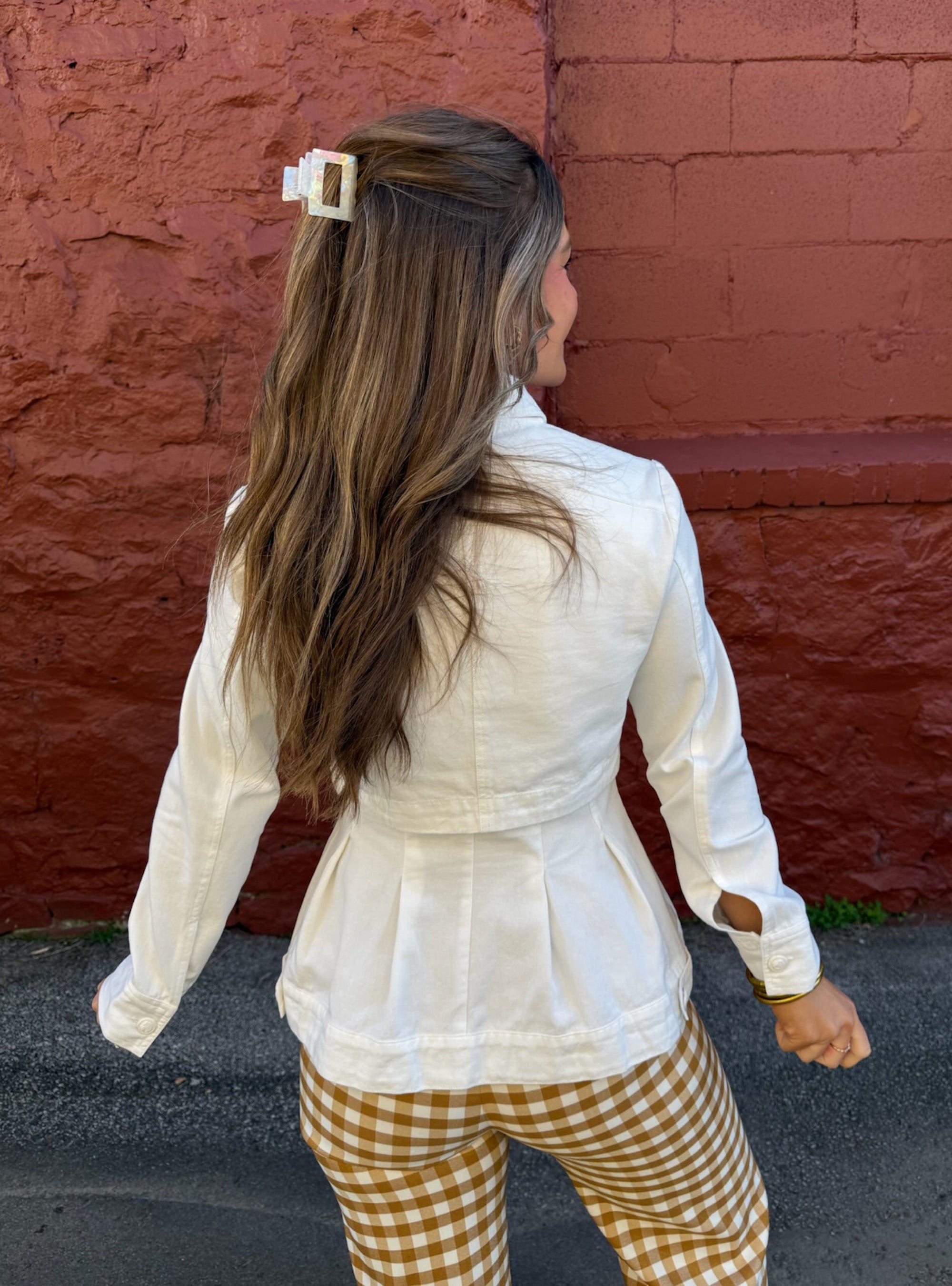 Creamy Layers Two-fer Peplum Jacket Cape