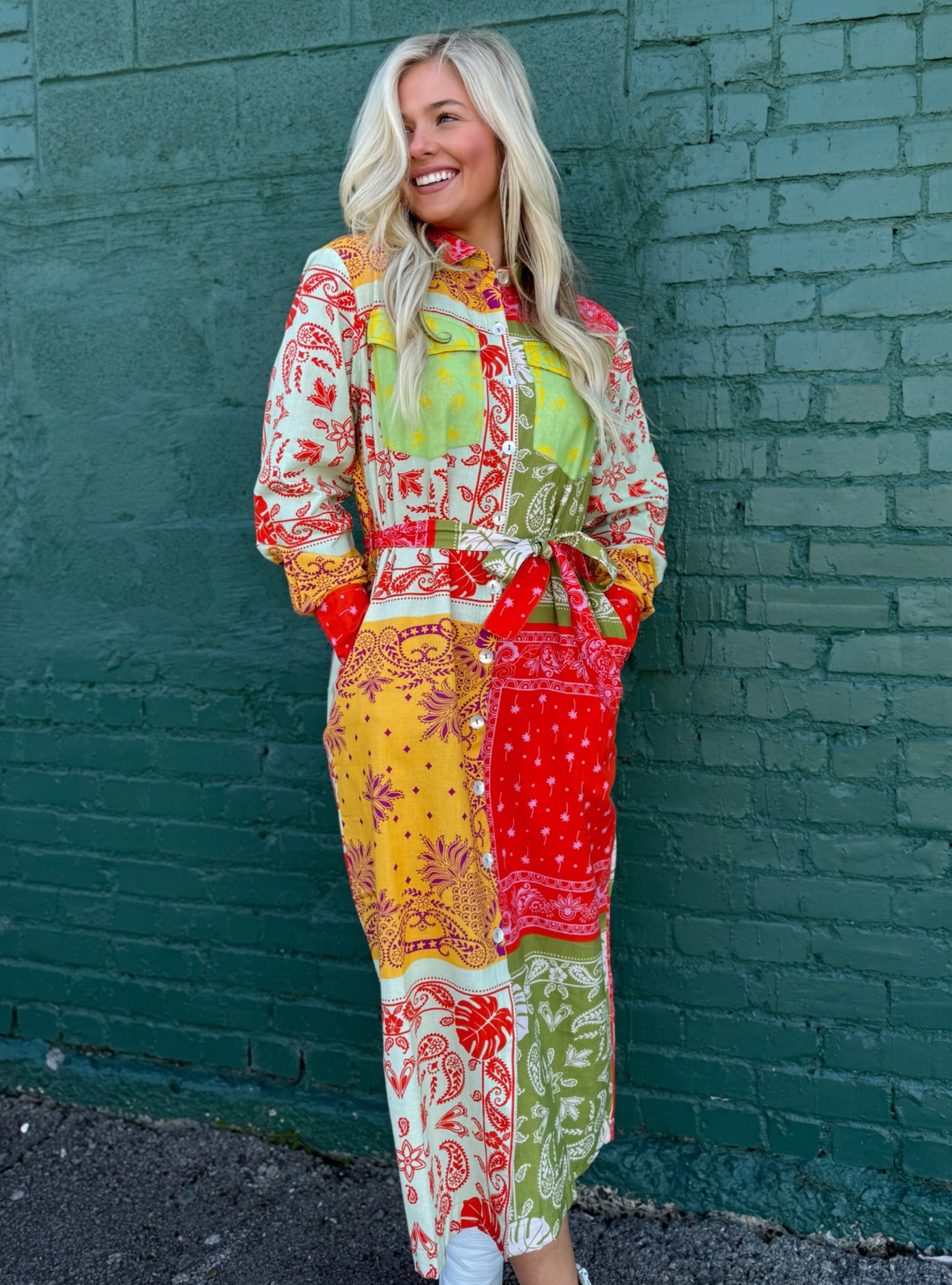 APNY Printed Tiered Maxi Dress