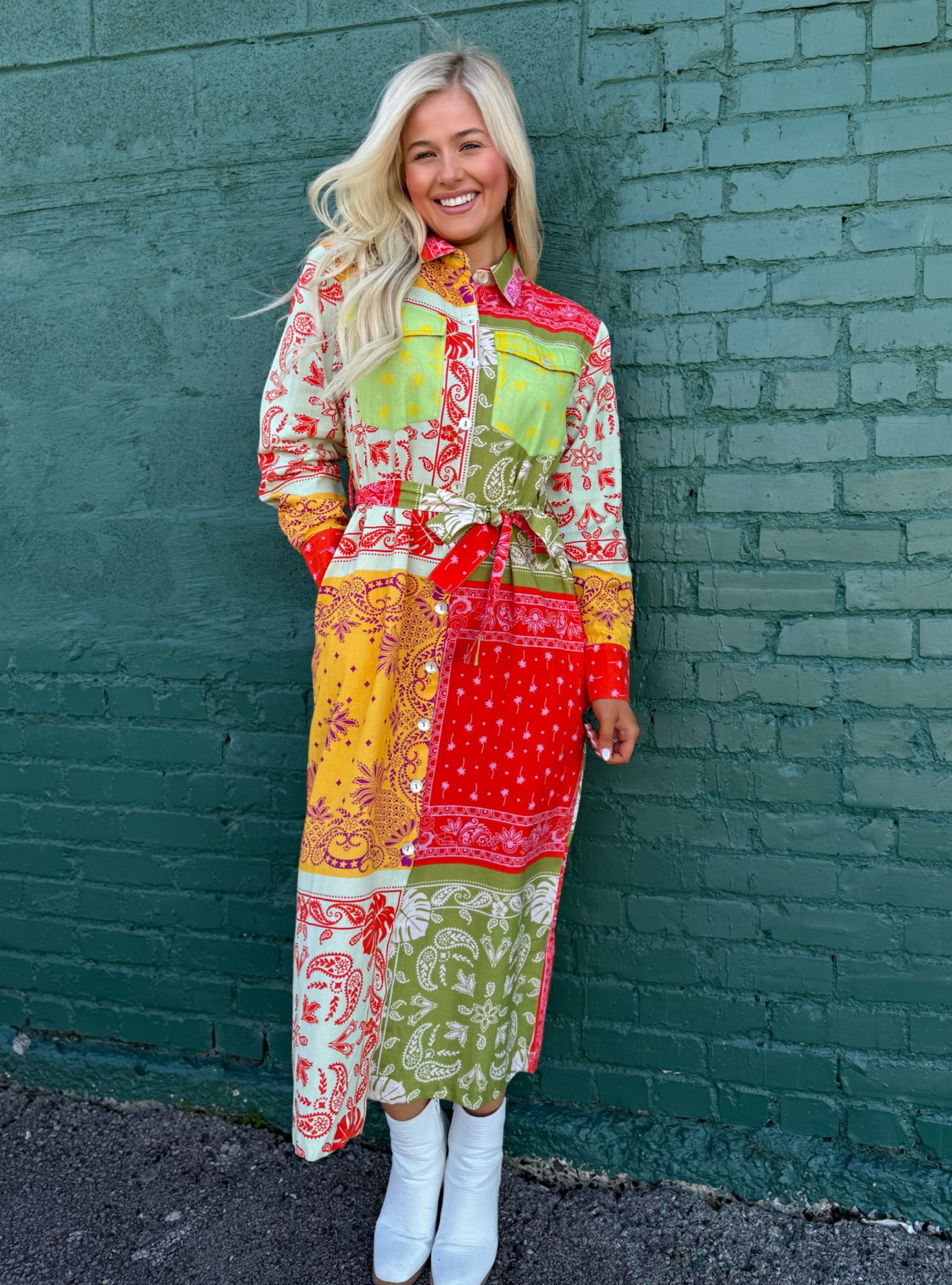 APNY Printed Tiered Maxi Dress