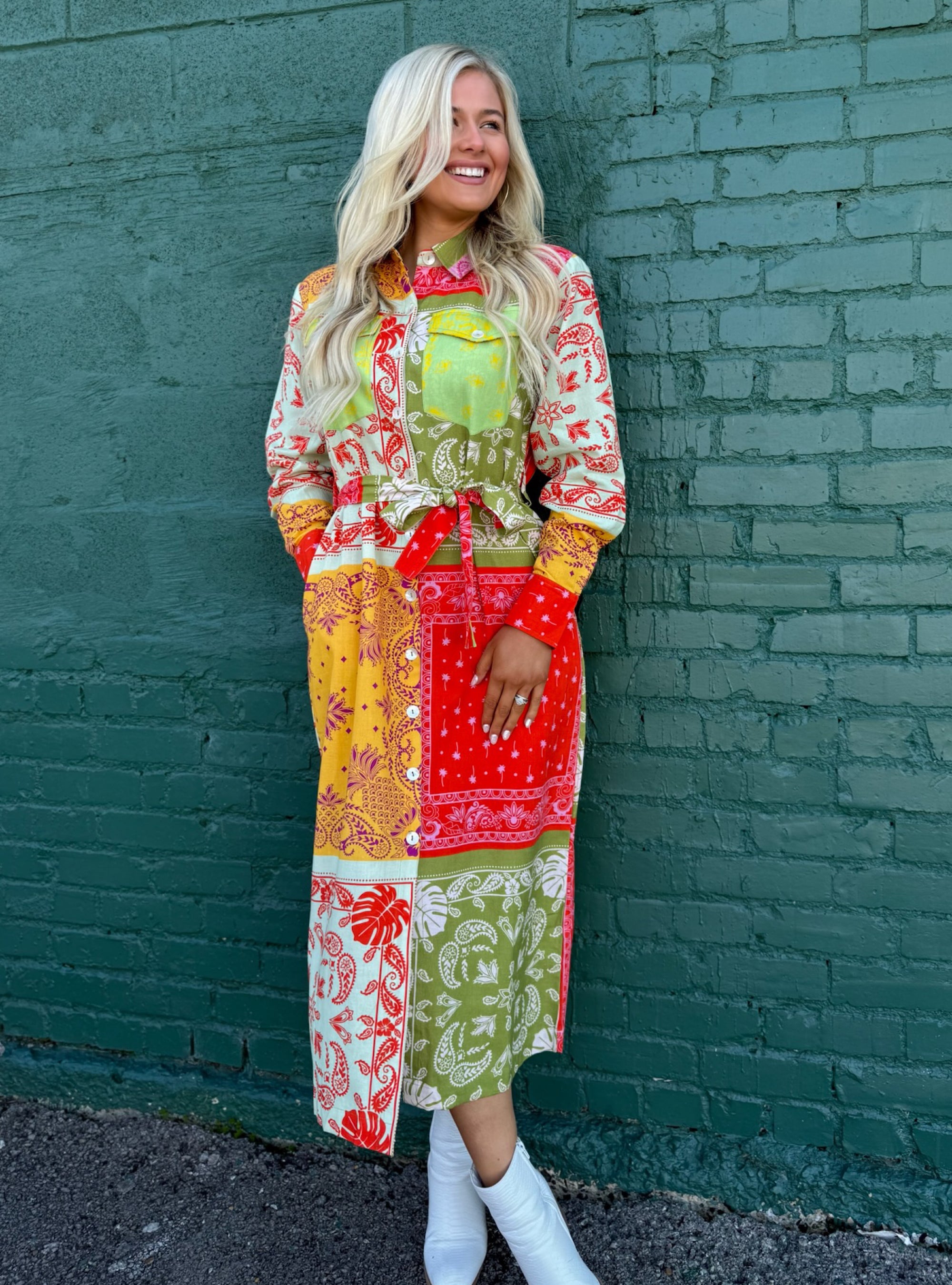 APNY Printed Tiered Maxi Dress