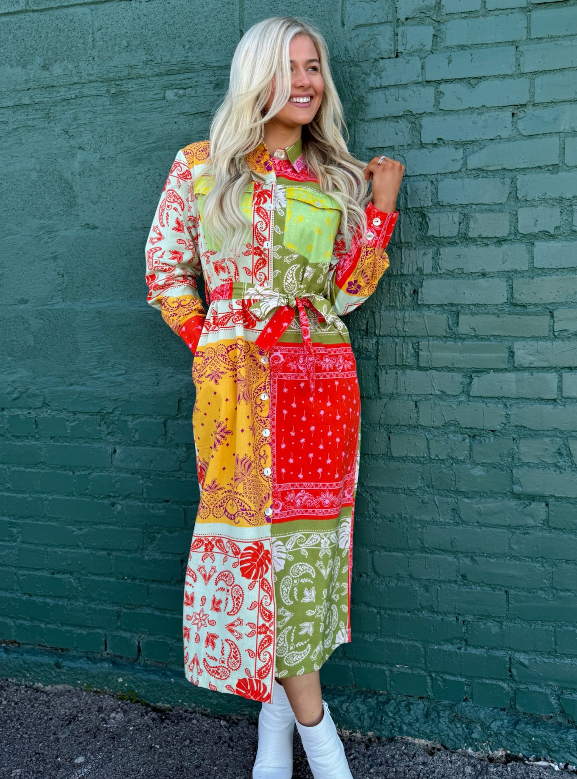 APNY Printed Tiered Maxi Dress