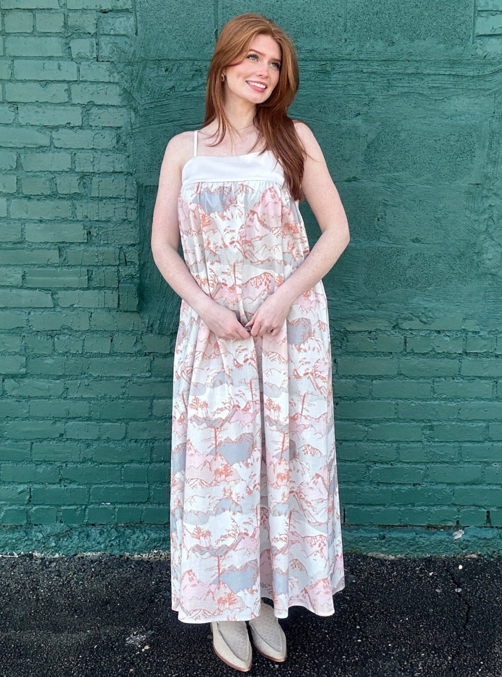 Whispering Peaks Midi Dress