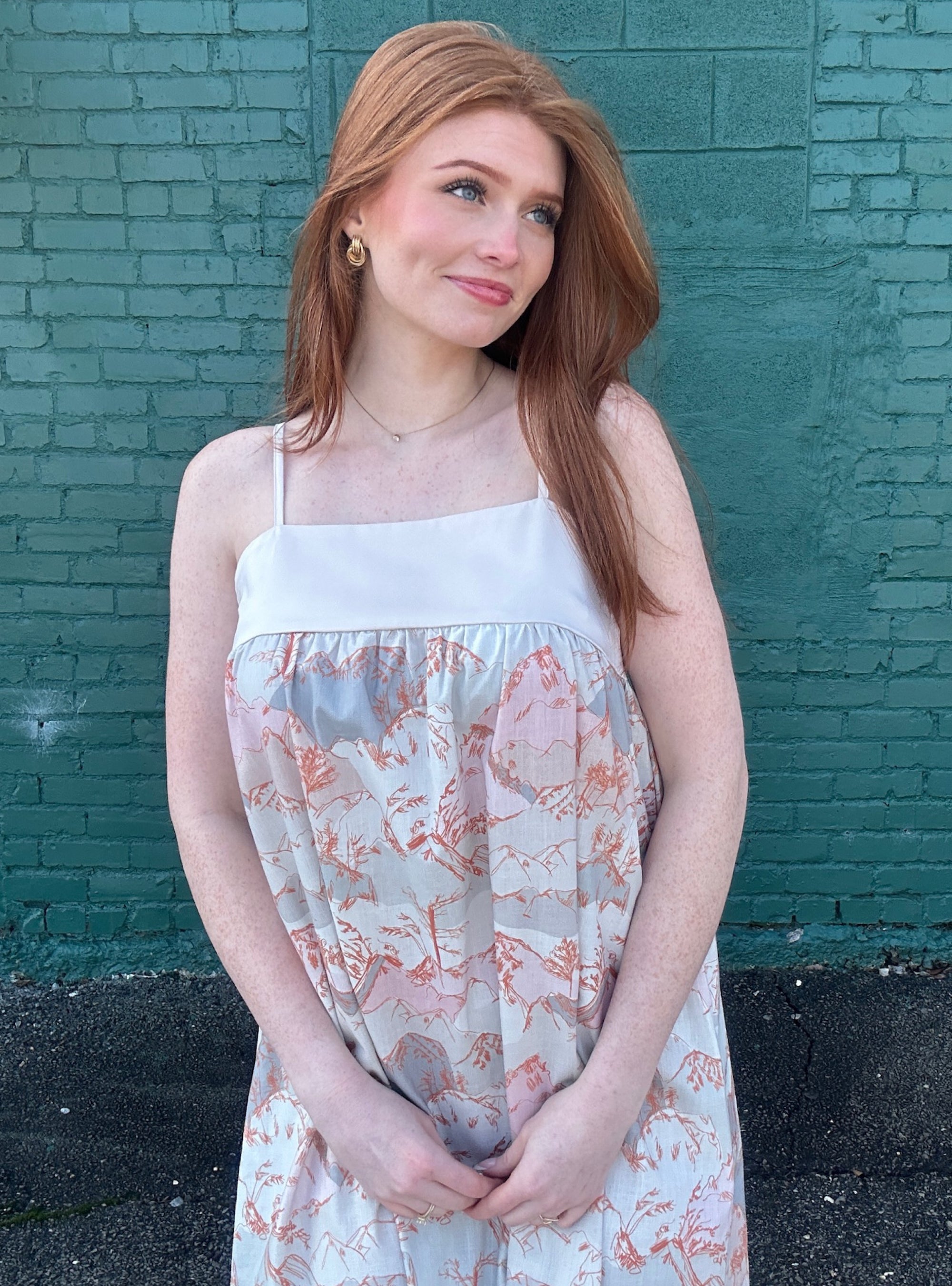 Whispering Peaks Midi Dress