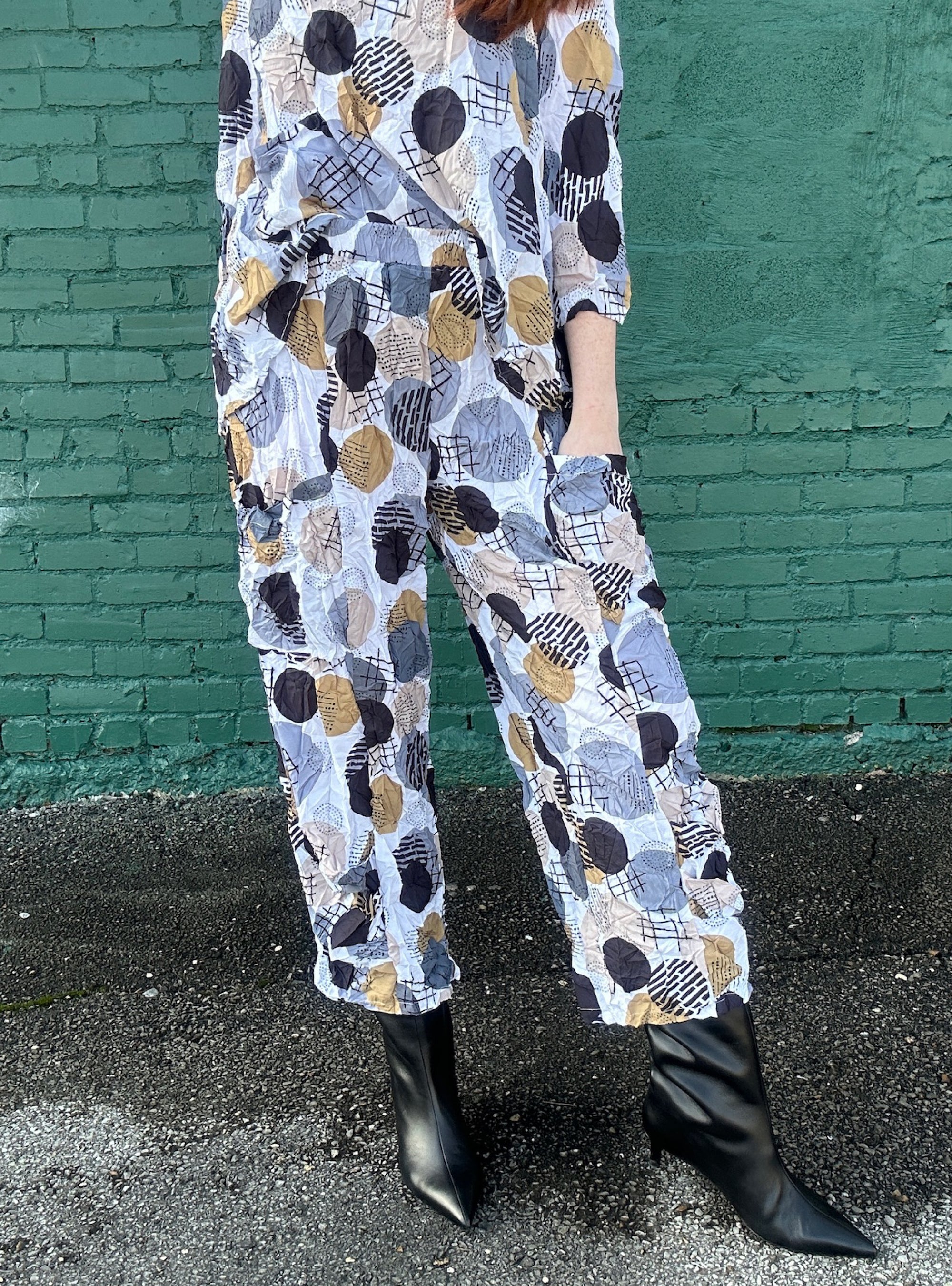 Shana Apparel Lantern Crinkle Pant